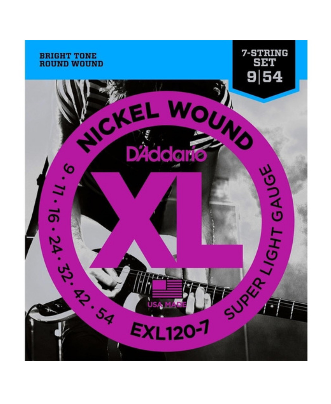 Set de Cuerdas para Guitarra Eléctrica D’addario Exl120-7 Super Light