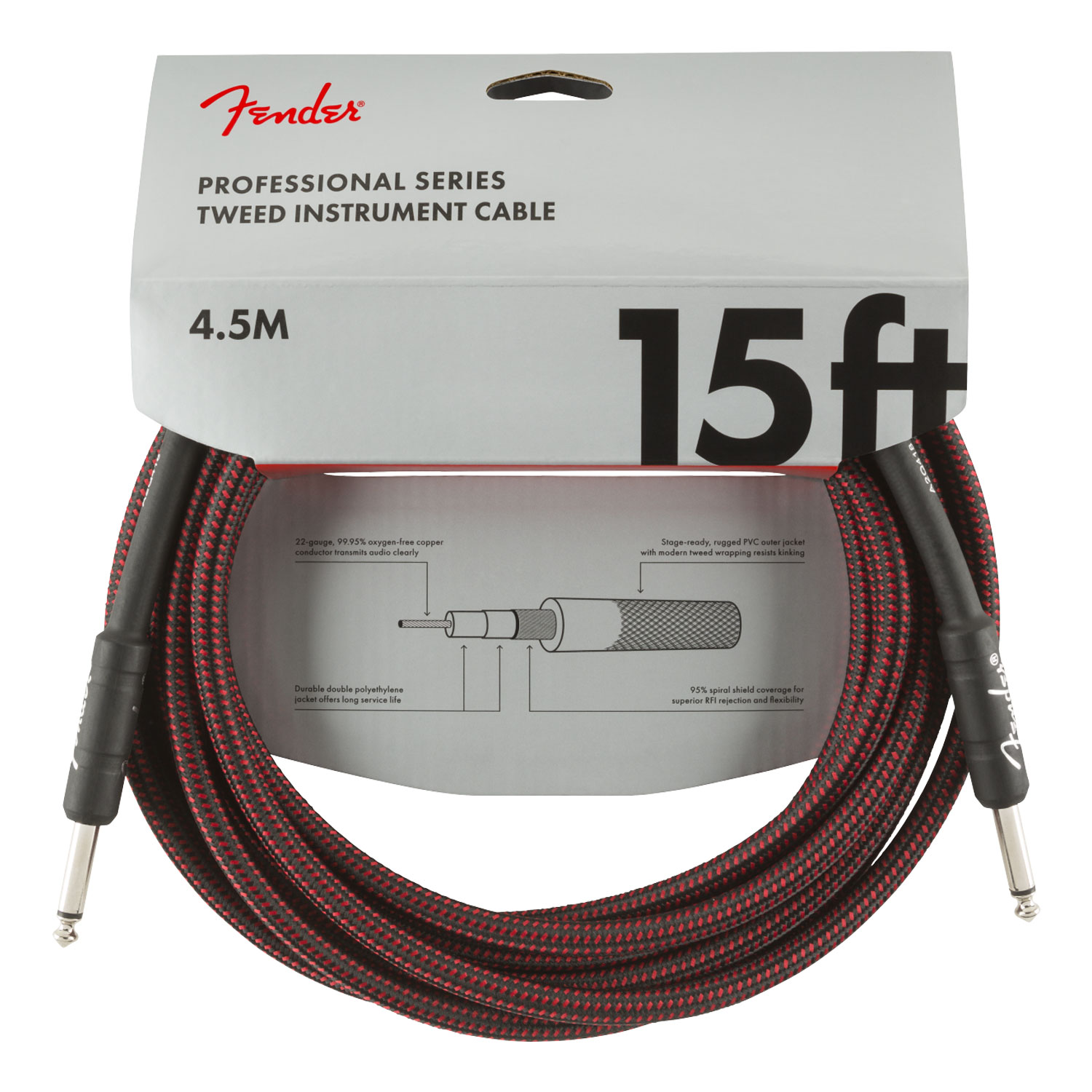 Foto 4 pulgar | Cable Fender Rojo de 4.5 M para Instrumento