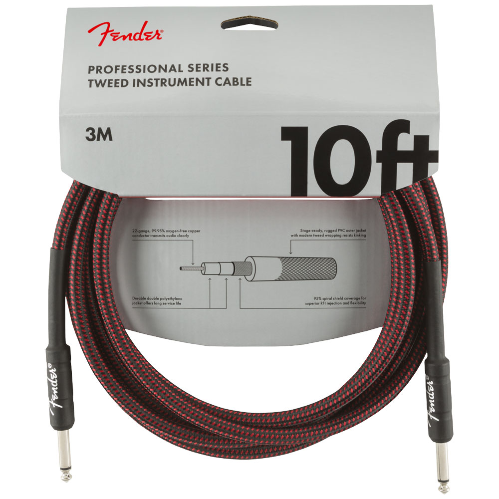 Foto 2 pulgar | Cable Fender  3 M Rojo para Guitarra o Bajo Tweed