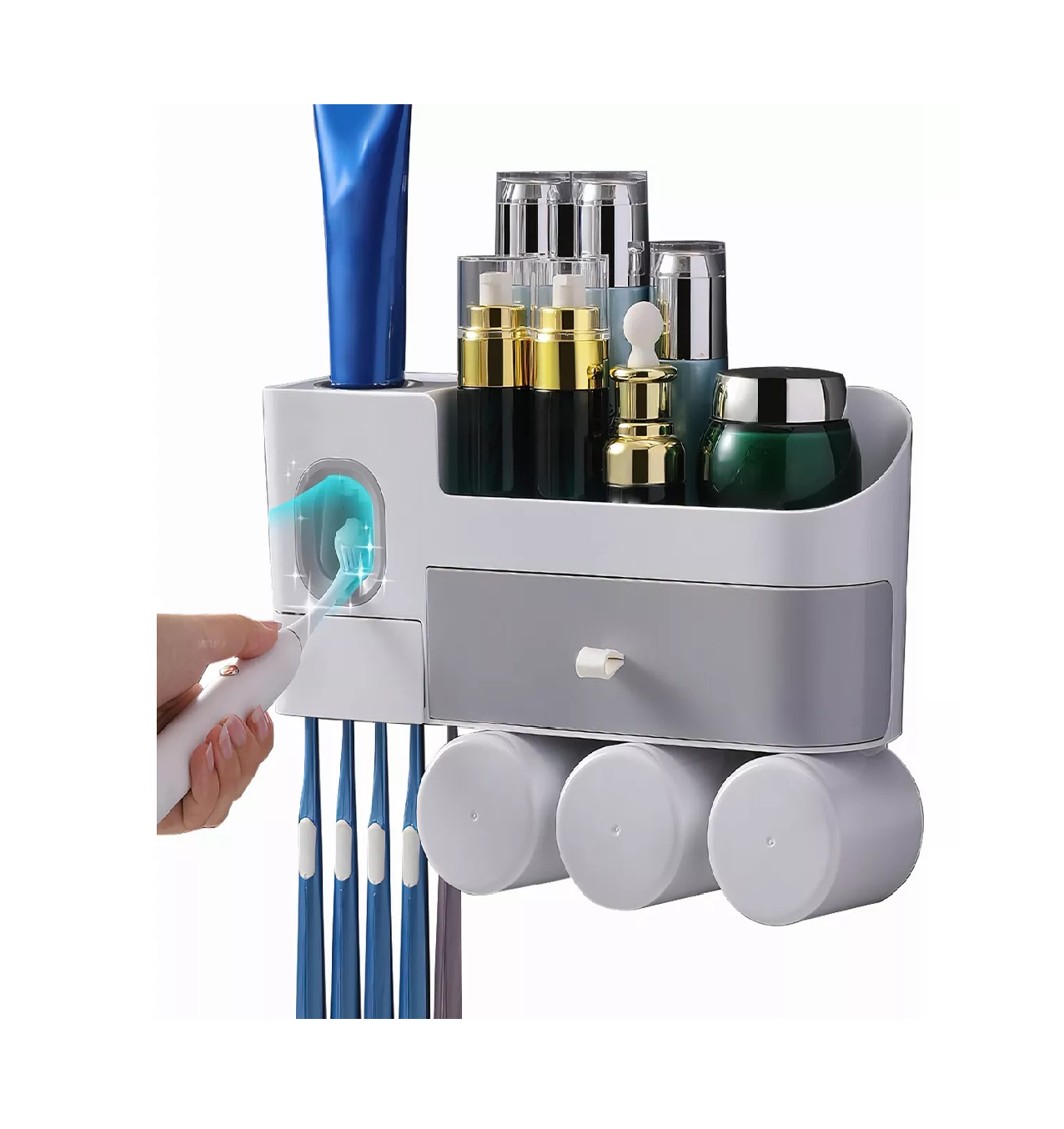 Foto 3 pulgar | Soporte Para Cepillos Dientes Organizador Baño Montado Pared Blanco