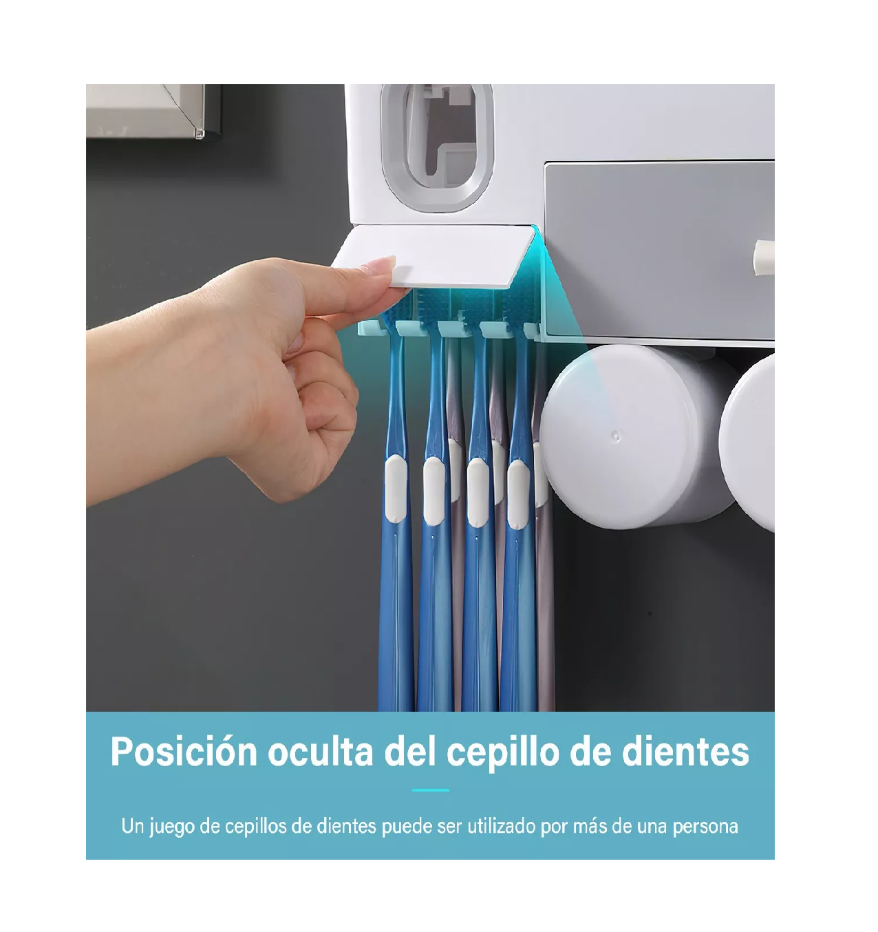 Foto 4 pulgar | Soporte Para Cepillos Dientes Organizador Baño Montado Pared Blanco