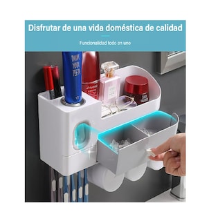 Foto 4 | Soporte Para Cepillos Dientes Organizador Baño Montado Pared Blanco