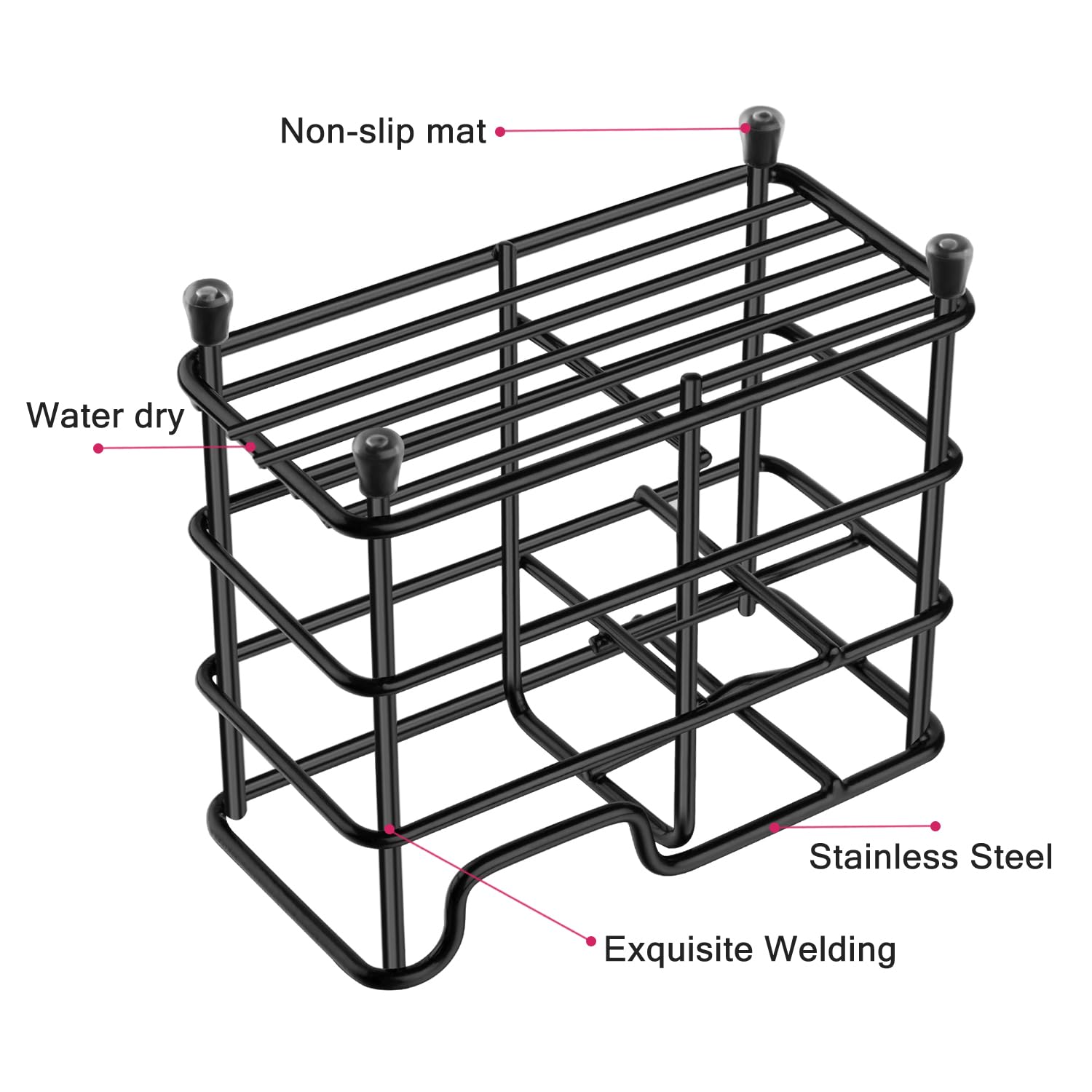 Foto 5 pulgar | Soporte para Cepillos de Dientes HBlife Small de Acero Inoxidable Negro - Venta Internacional