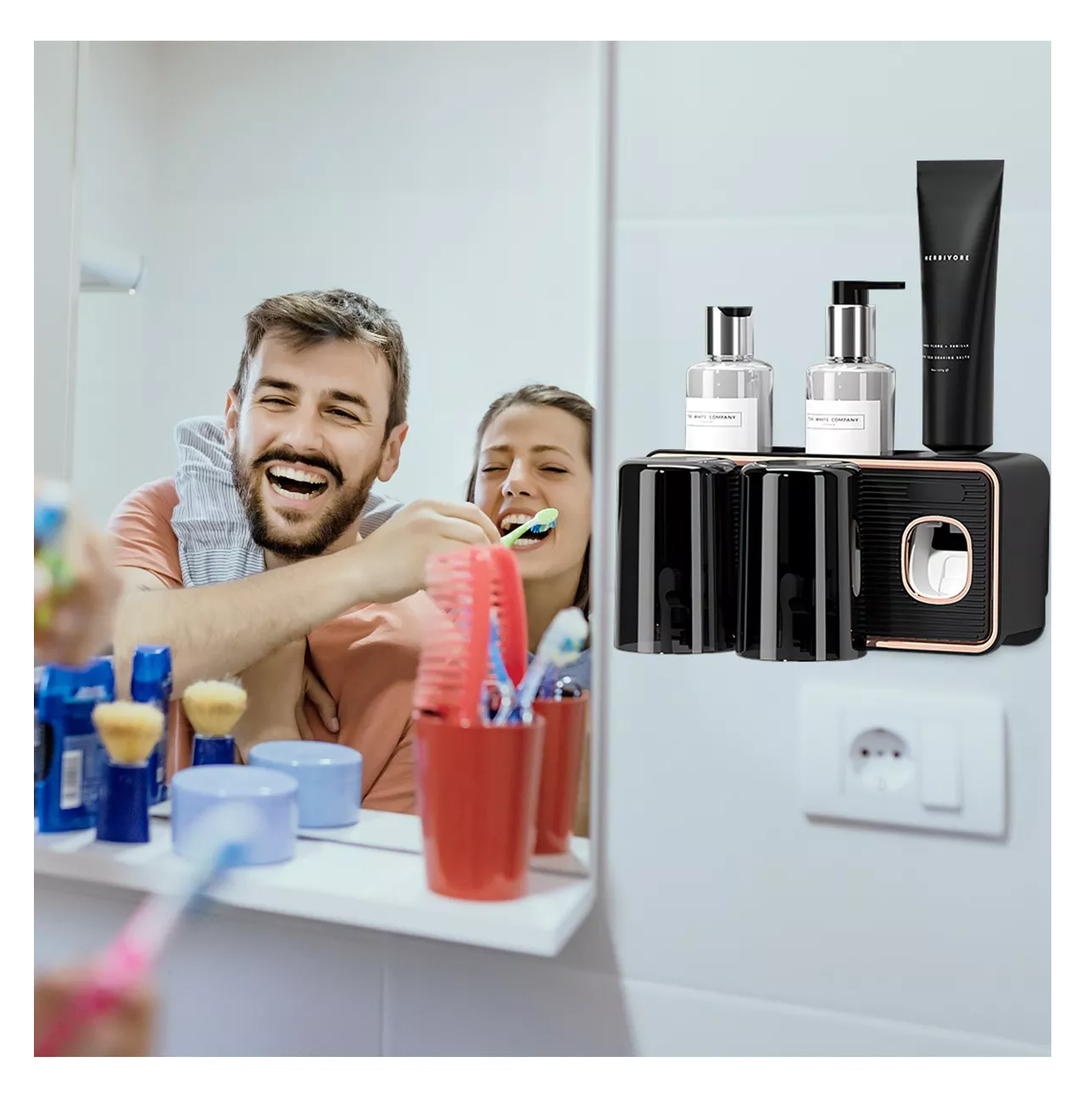 Foto 5 pulgar | Organizador de Cepillos de Dientes con Dispensador de Pasta