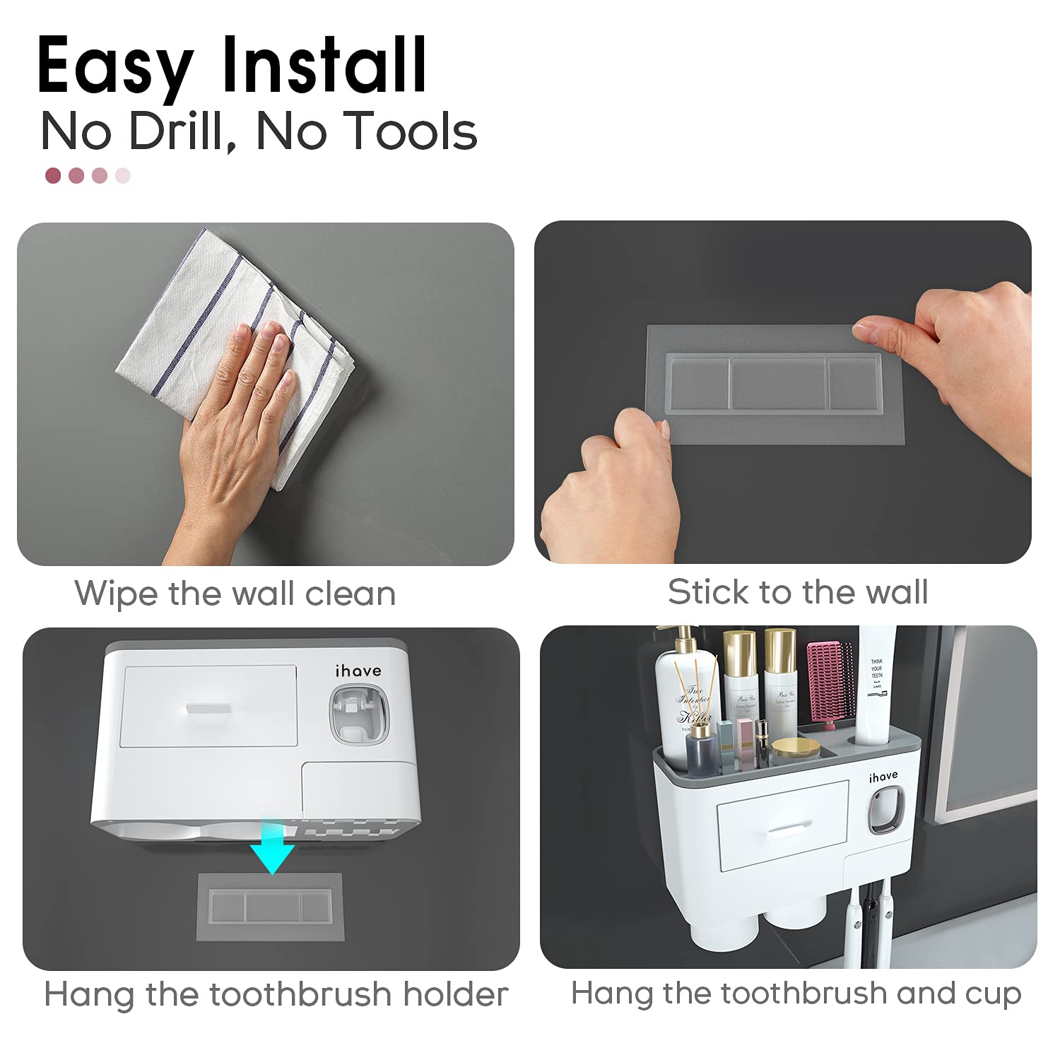 Foto 4 pulgar | Soporte para Cepillos de Dientes Ihave con Dispensador - Venta Internacional