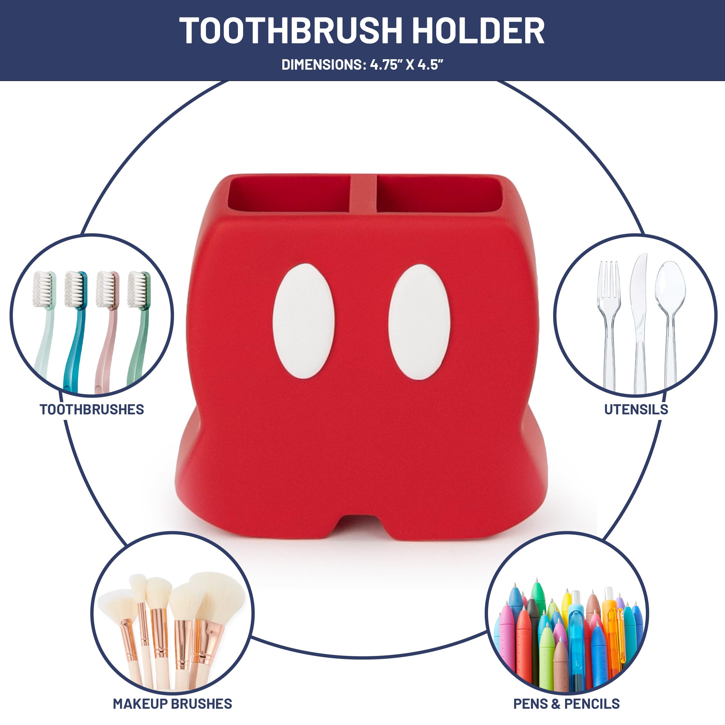 Foto 3 pulgar | Soporte Para Cepillos De Dientes Jay Franco Disney Mickey Mouse Rojo De Resina - Venta Internacional.