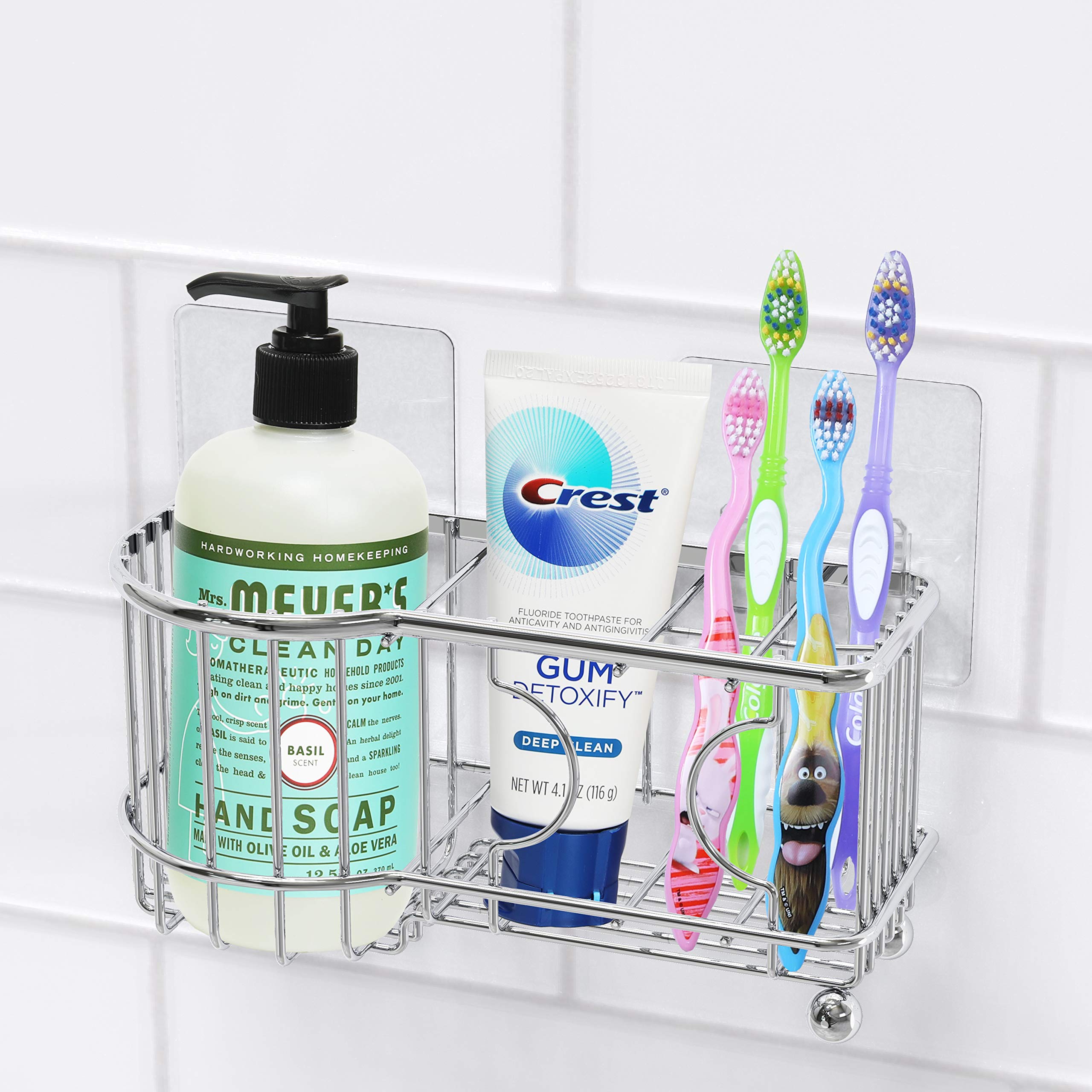 Soporte Para Cepillos De Dientes Simple Houseware, Acero Inoxidable, 6 Ranuras - Venta Internacional.