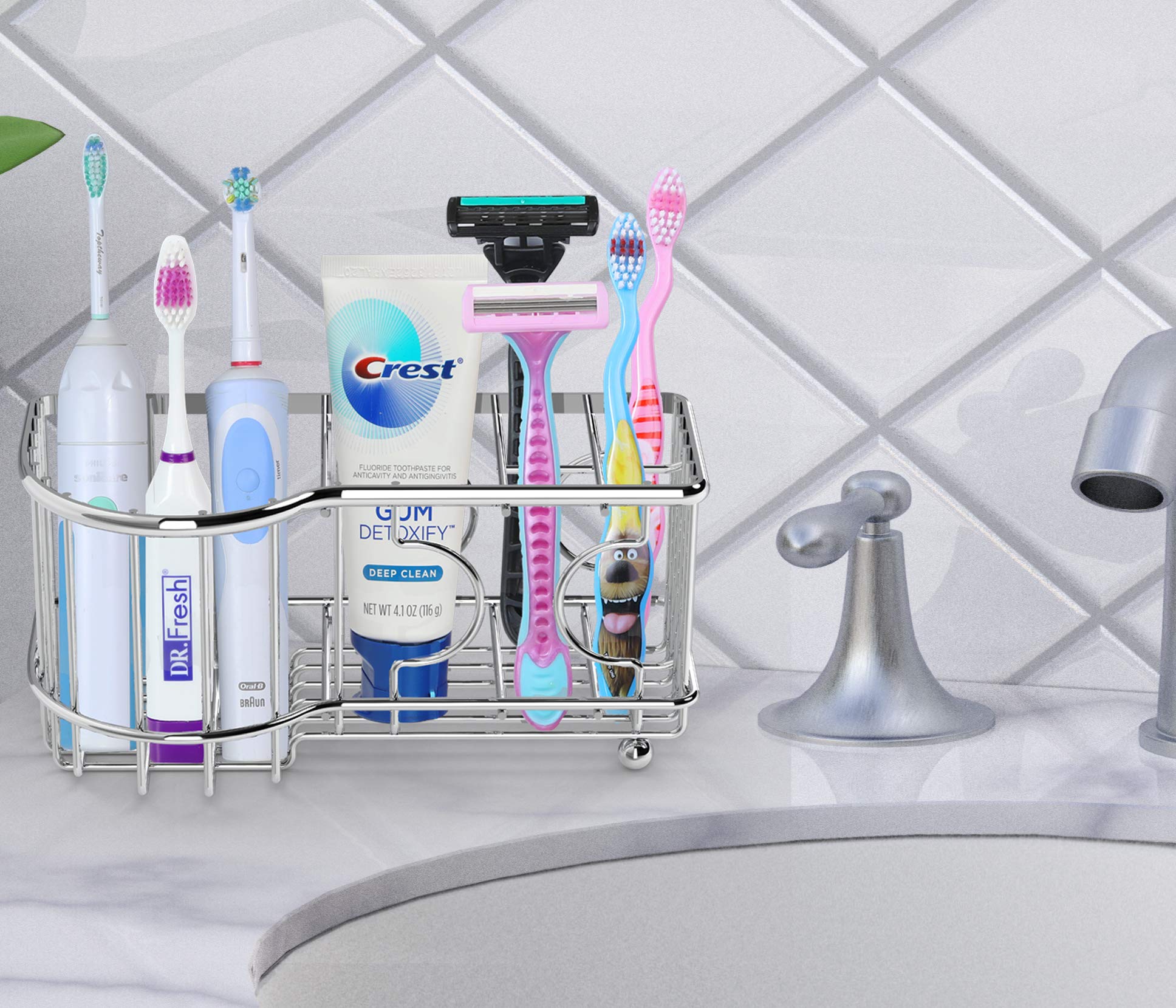 Foto 6 | Soporte Para Cepillos De Dientes Simple Houseware, Acero Inoxidable, 6 Ranuras - Venta Internacional.