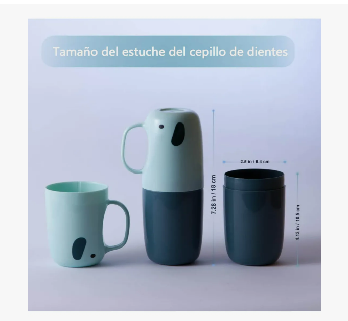 Foto 5 pulgar | 2 Estuches Porta Cepillo Dientes Pasta Dental Viaje Portátil