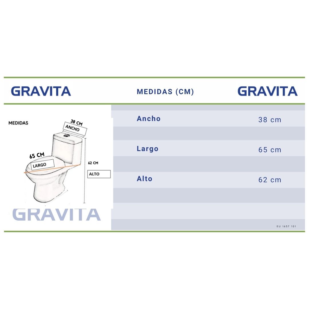 Foto 7 pulgar | Wc Inodoro Para Baño Marca Gravita