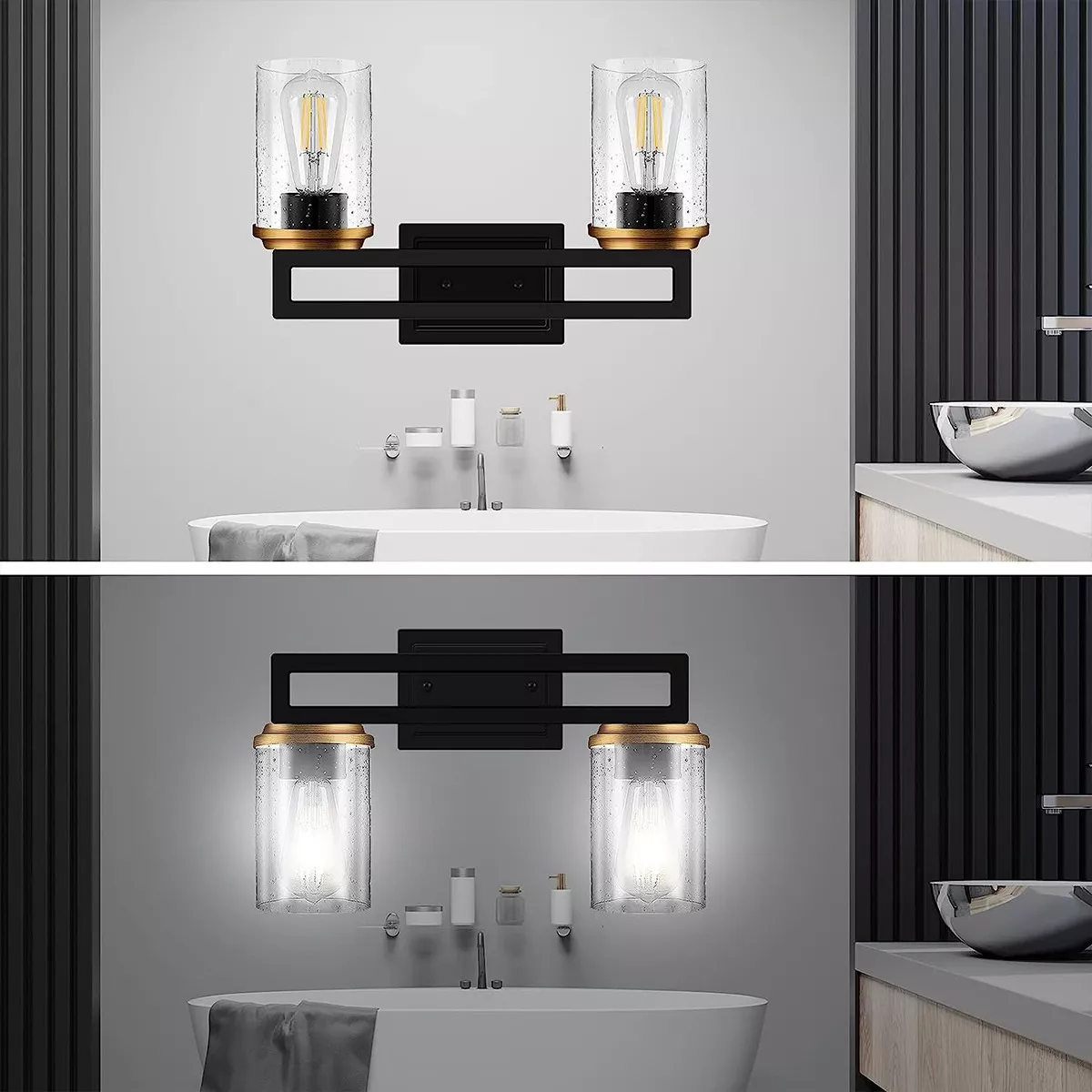 Foto 4 pulgar | Lámpara De Pared Para Baño Moderna De 2 Luces, Eo Safe Imports Esi-17700 Multicolor