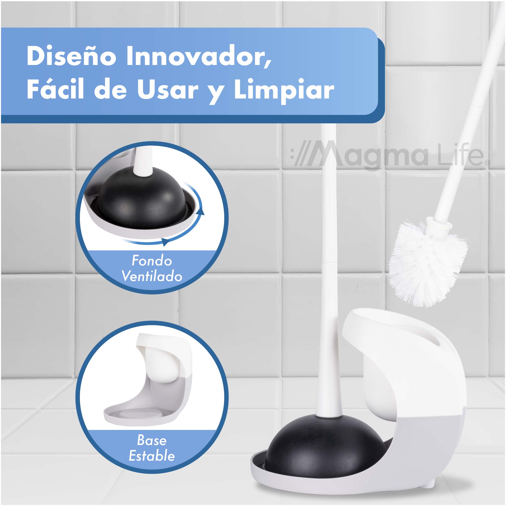 Foto 3 pulgar | Cepillo para Baño con Destapador Magma Life