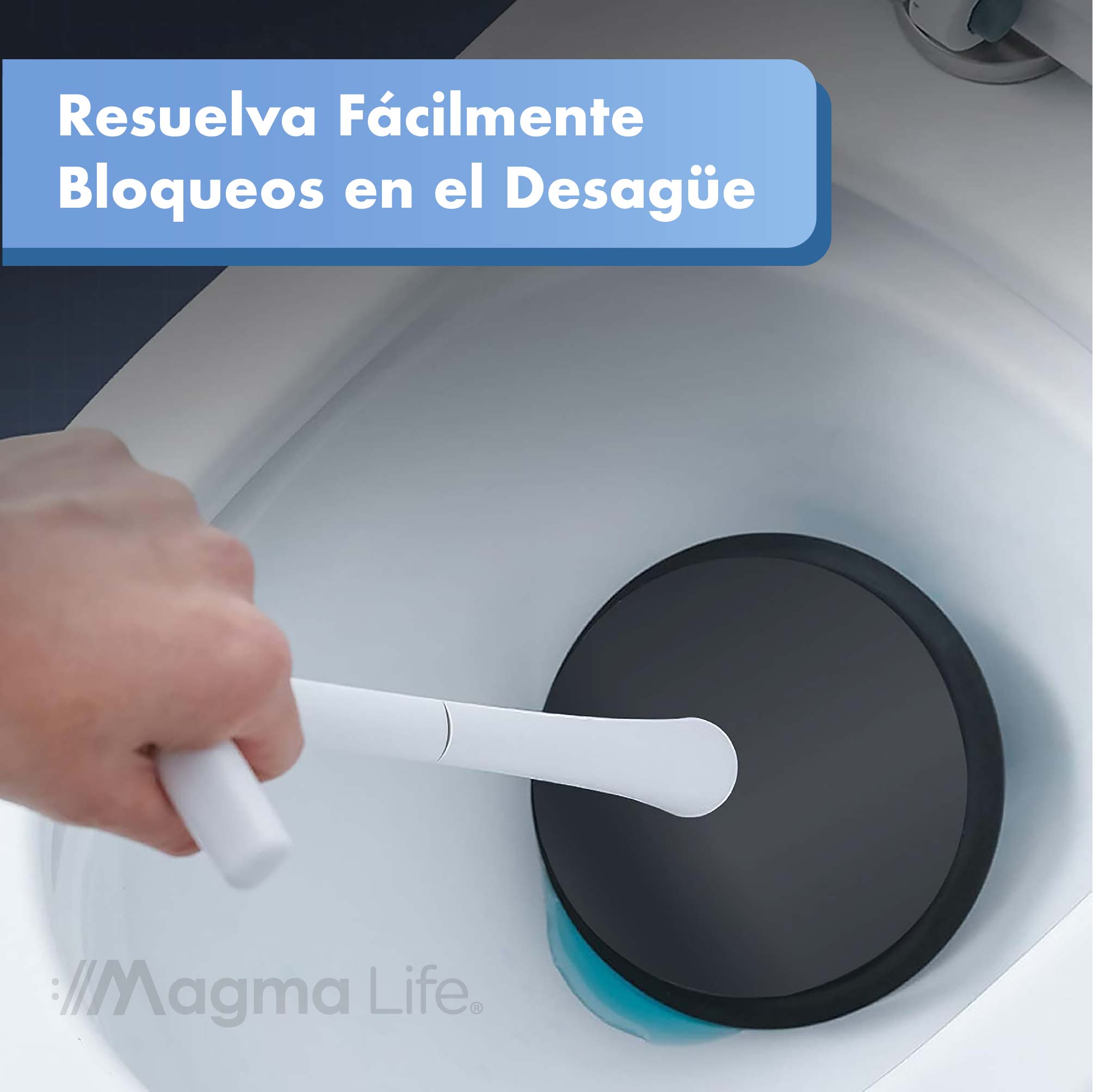 Foto 6 pulgar | Cepillo para Baño con Destapador Magma Life