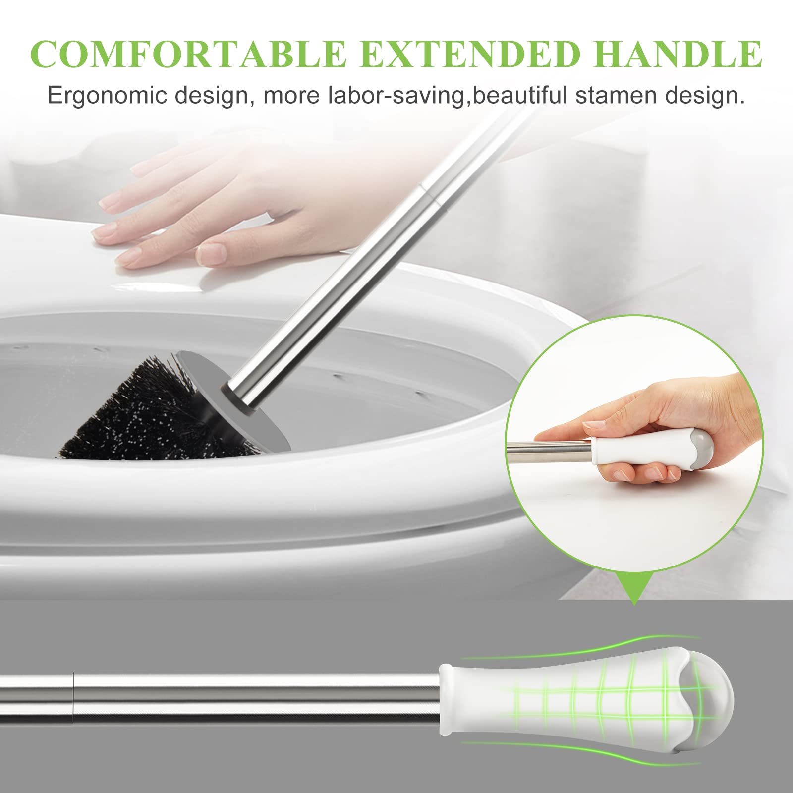 Foto 5 pulgar | Escobilla y Soporte para Inodoro Aonez Tamaño Compacto de Acero Inoxidable - Venta Internacional