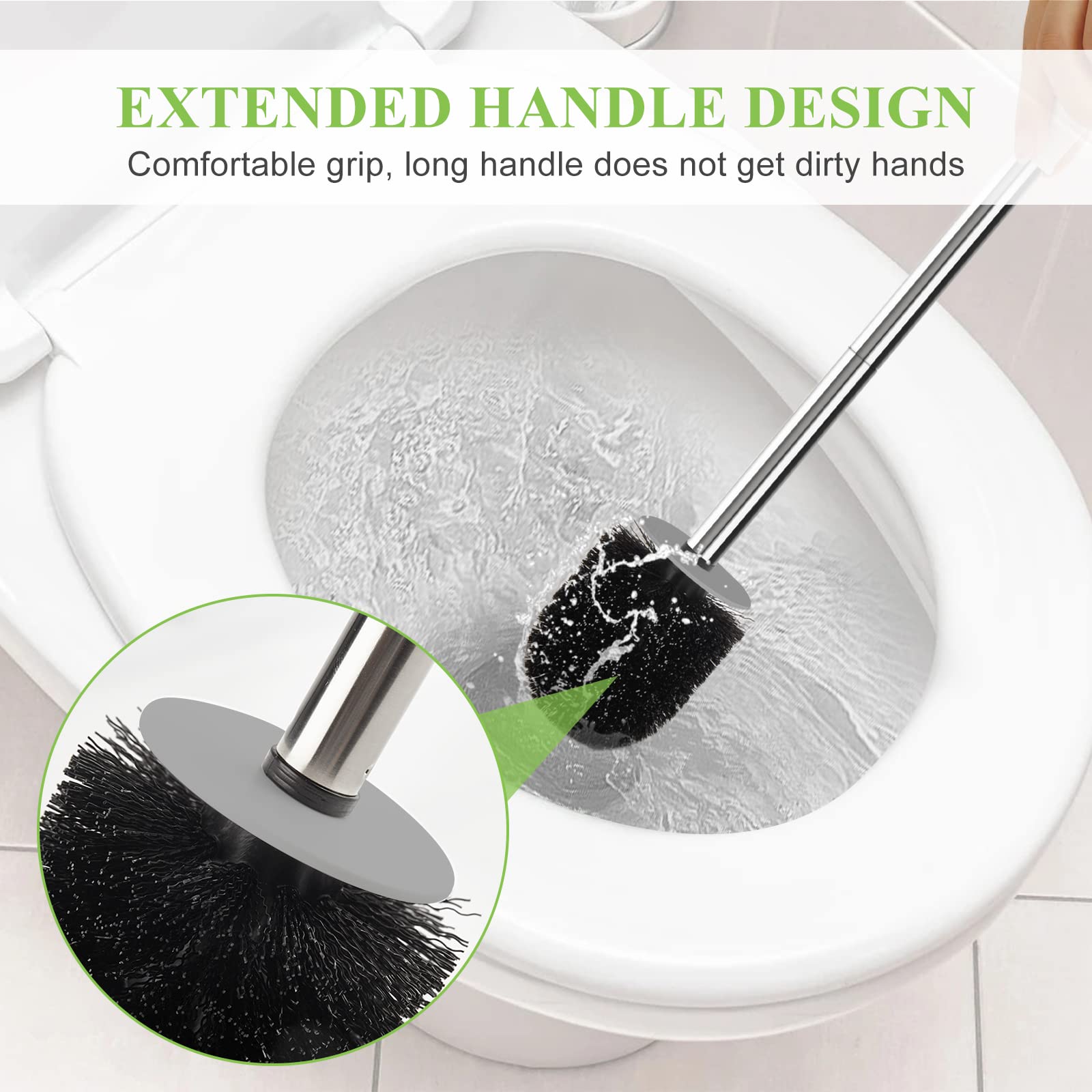 Foto 6 pulgar | Escobilla y Soporte para Inodoro Aonez Tamaño Compacto de Acero Inoxidable - Venta Internacional