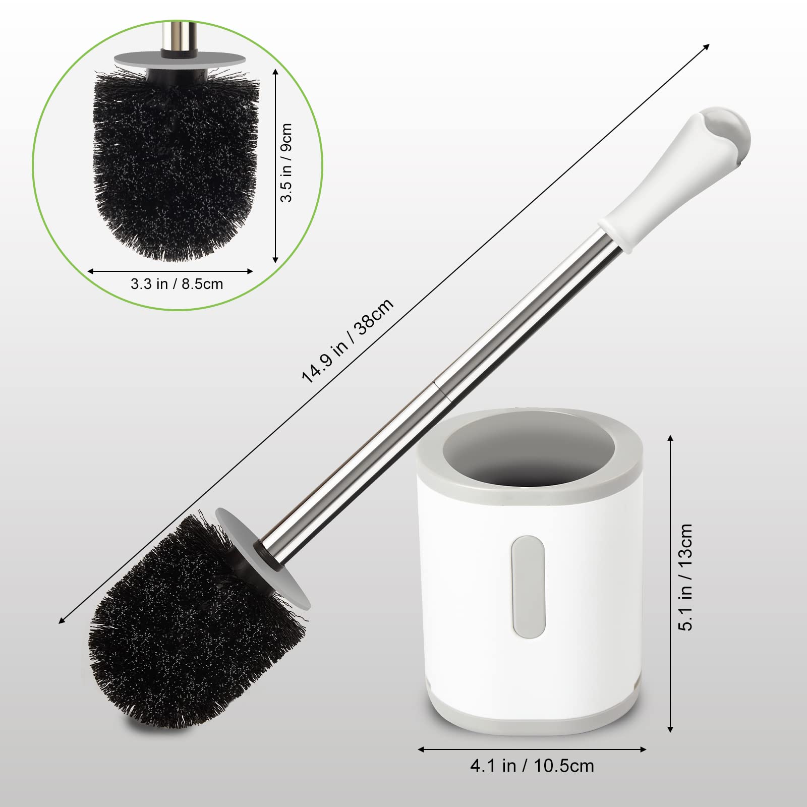 Foto 8 pulgar | Escobilla y Soporte para Inodoro Aonez Tamaño Compacto de Acero Inoxidable - Venta Internacional