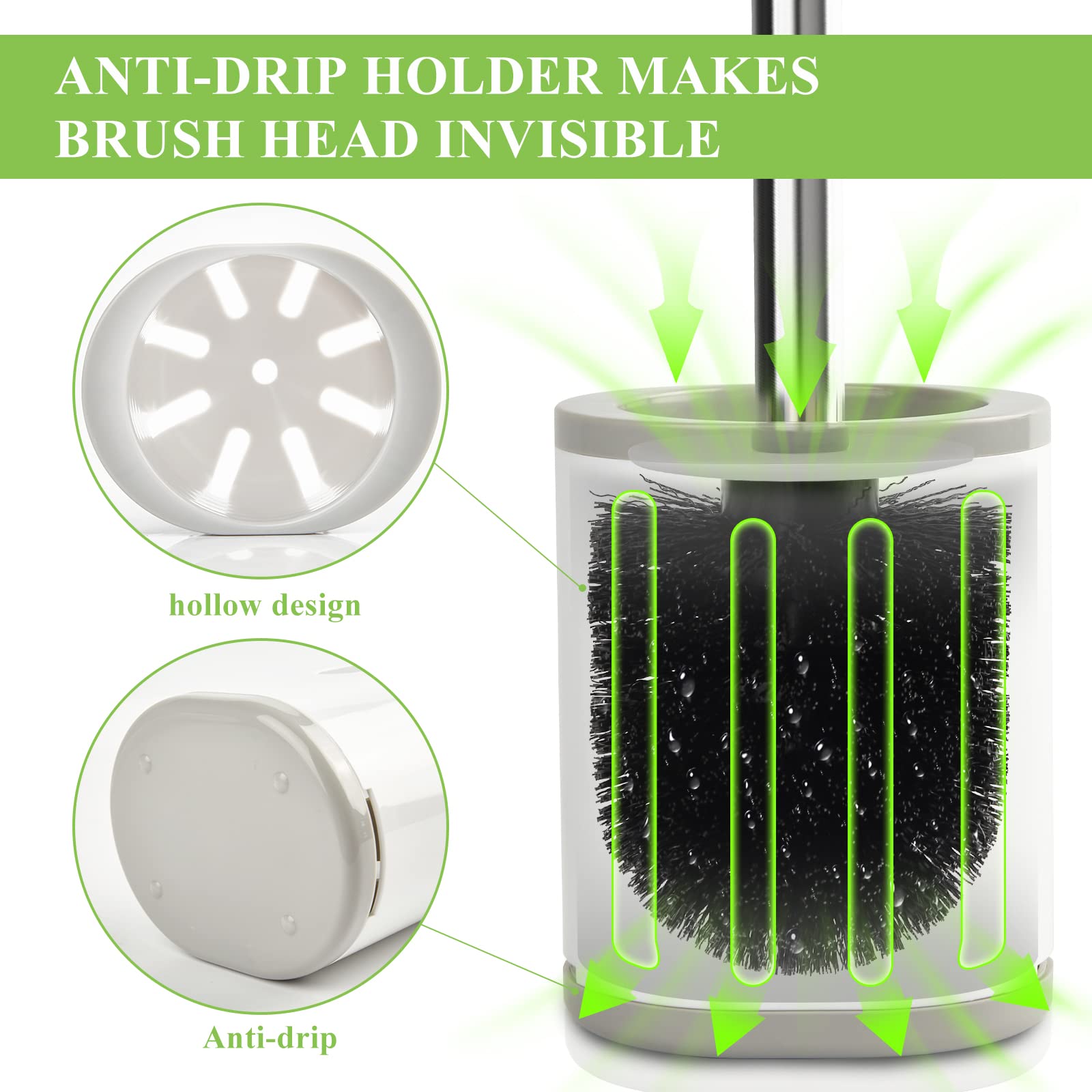 Foto 4 pulgar | Escobilla Y Soporte Para Inodoro Aonez Tamaño Compacto Acero Inoxidable - Venta Internacional