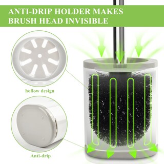 Foto 3 | Escobilla Y Soporte Para Inodoro Aonez Tamaño Compacto Acero Inoxidable - Venta Internacional