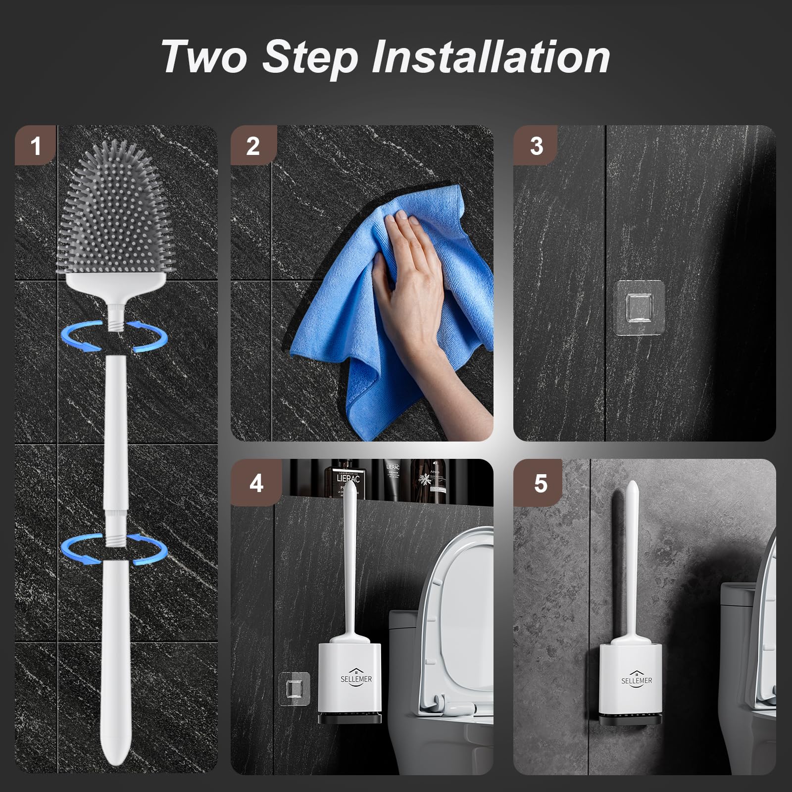 Foto 7 pulgar | Set de Escobillas de Baño Sellemer con Cerdas de Silicona - Venta Internacional