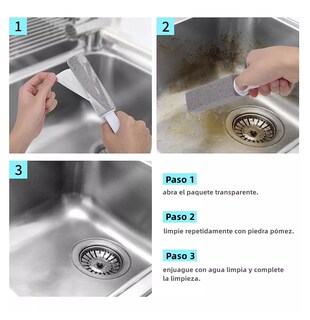 Foto 4 | Limpieza Inodoro De Baño Cepillo Piedra Pómez+ Guantes 6 Pcs Gris/blanco