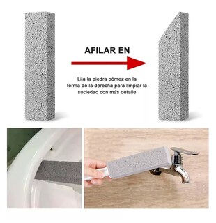 Foto 5 | Limpieza Inodoro De Baño Cepillo Piedra Pómez+ Guantes 6 Pcs Gris/blanco