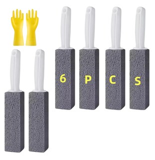 Foto 1 | Limpieza Inodoro De Baño Cepillo Piedra Pómez+ Guantes 6 Pcs Gris