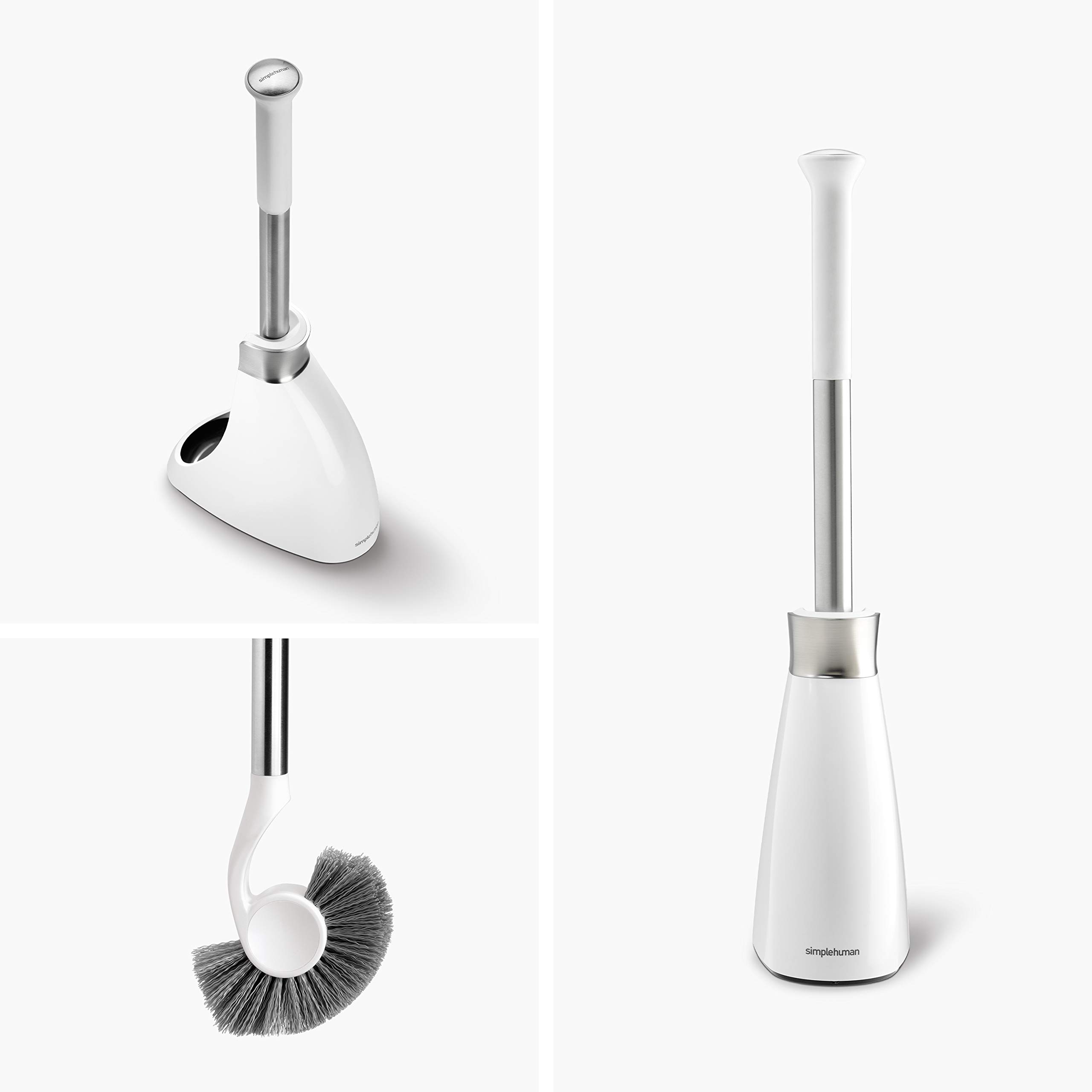Foto 3 pulgar | Escobilla De Baño Simplehuman De Acero Inoxidable Blanca Con Estuche - Venta Internacional.