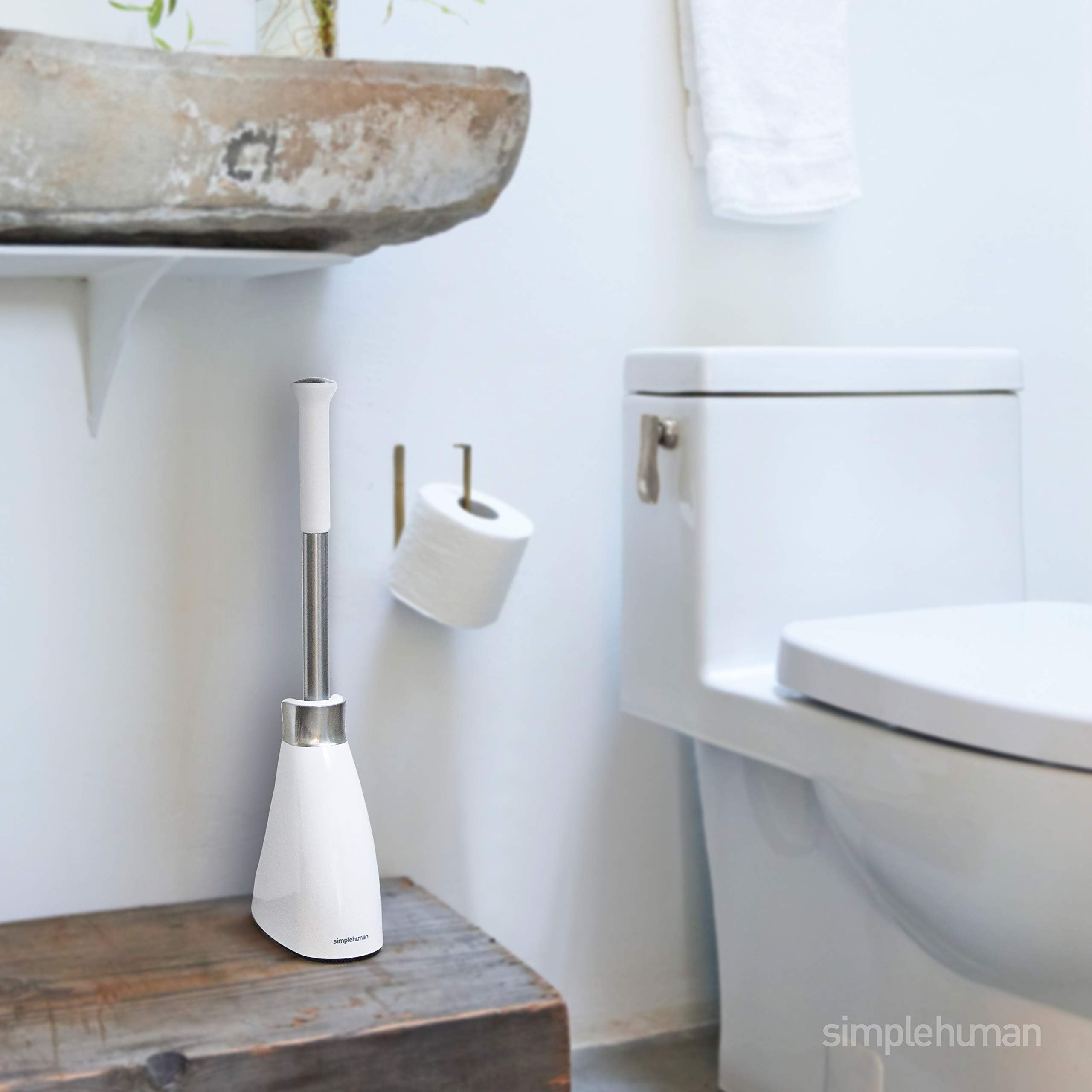 Foto 4 pulgar | Escobilla De Baño Simplehuman De Acero Inoxidable Blanca Con Estuche - Venta Internacional.