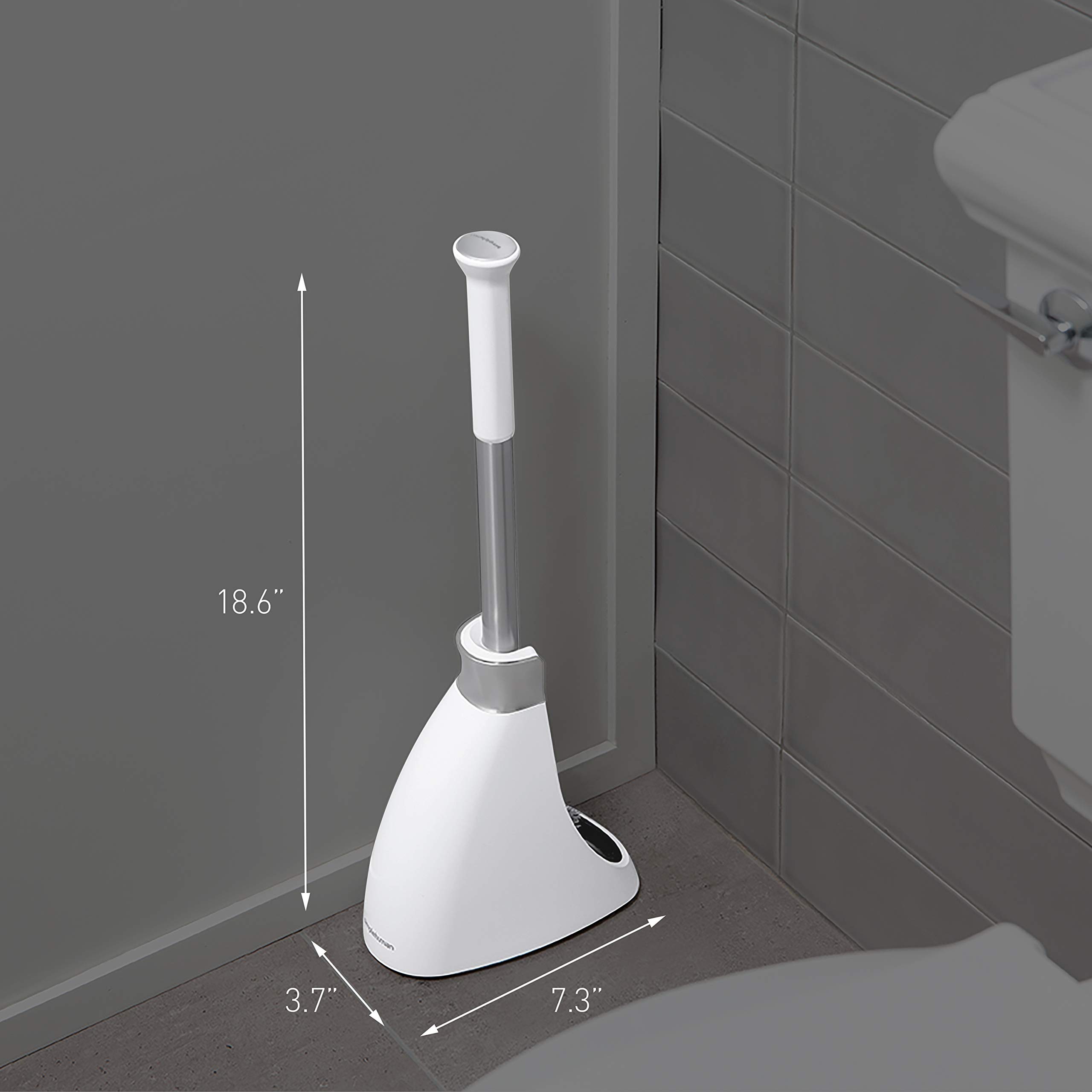 Foto 6 pulgar | Escobilla De Baño Simplehuman De Acero Inoxidable Blanca Con Estuche - Venta Internacional.