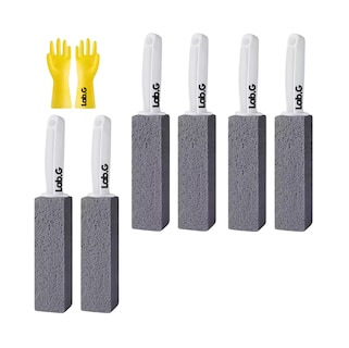 Foto 1 | Limpieza Inodoro De Baño Cepillo Lab.g Piedra Pómez+ Guantes 6 Pcs Gris