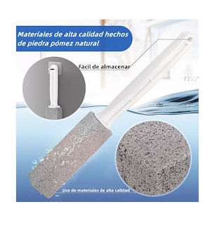 Foto 3 | Limpieza Inodoro De Baño Cepillo Piedra Pómez + Guantes 6 Pcs Gris/blanco