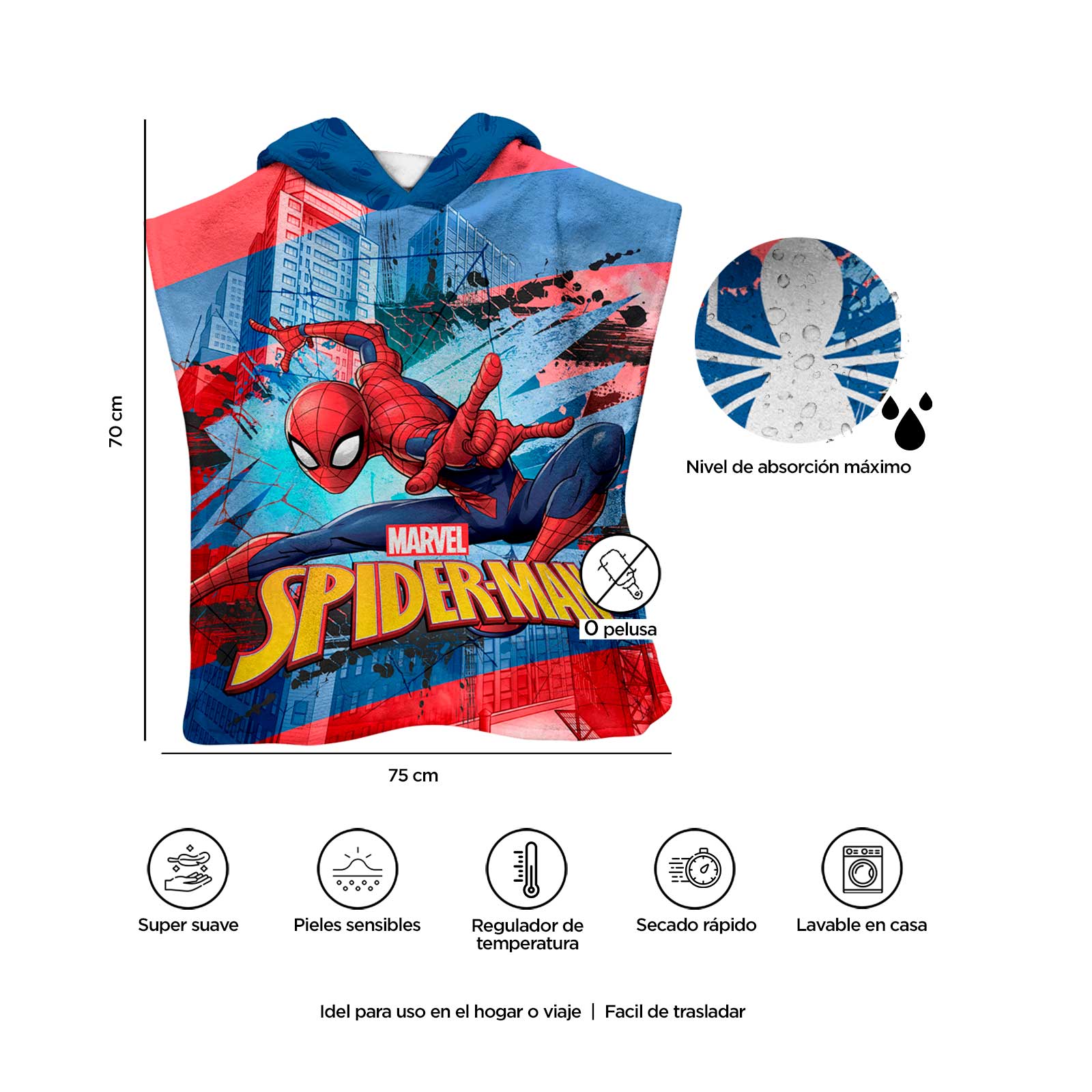 Foto 4 | Toalla de Baño Providencia Spider-Man Infantil