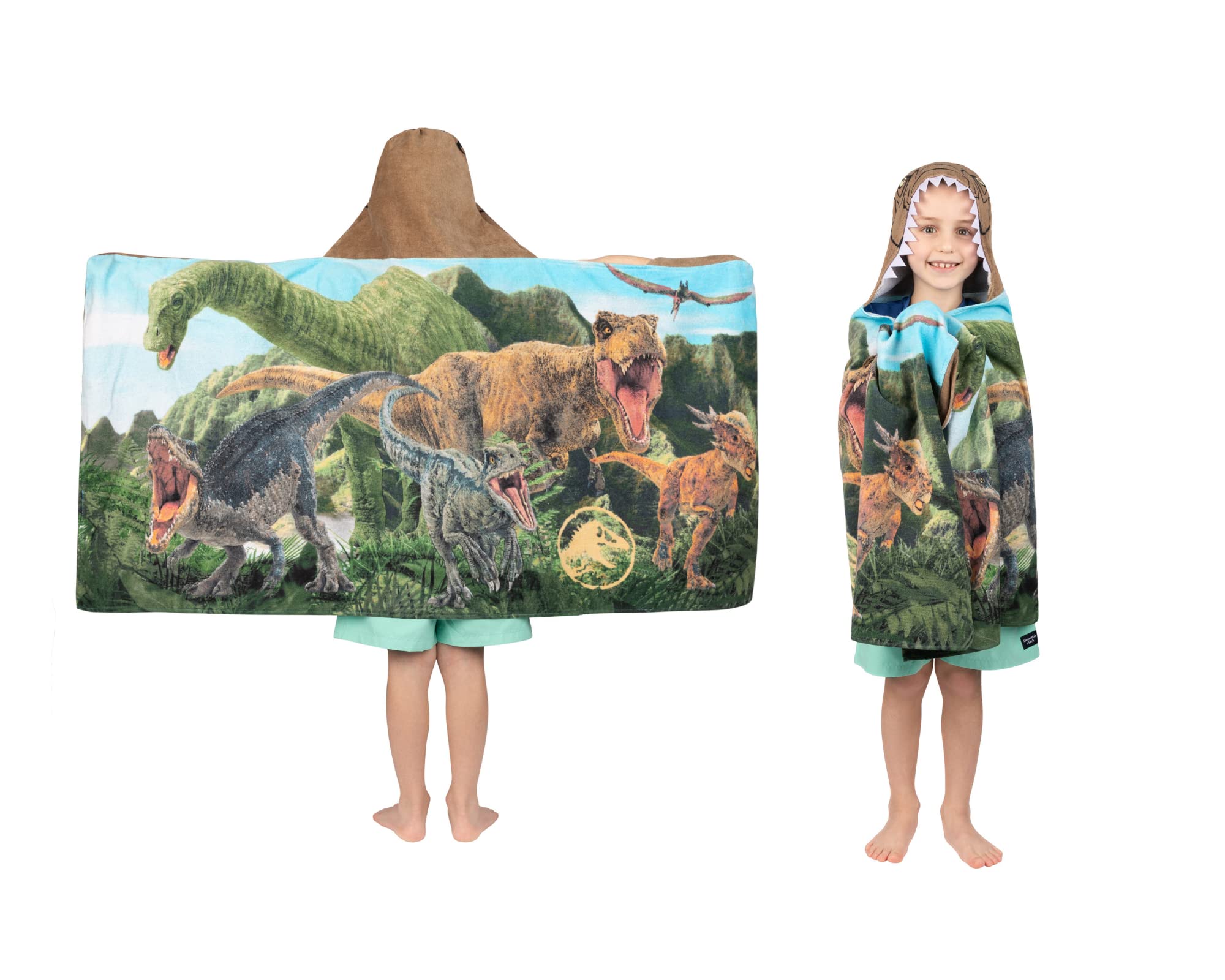 Foto 2 pulgar | Toalla Con Capucha Jurassic World Dominion Franco Kids - Venta Internacional.