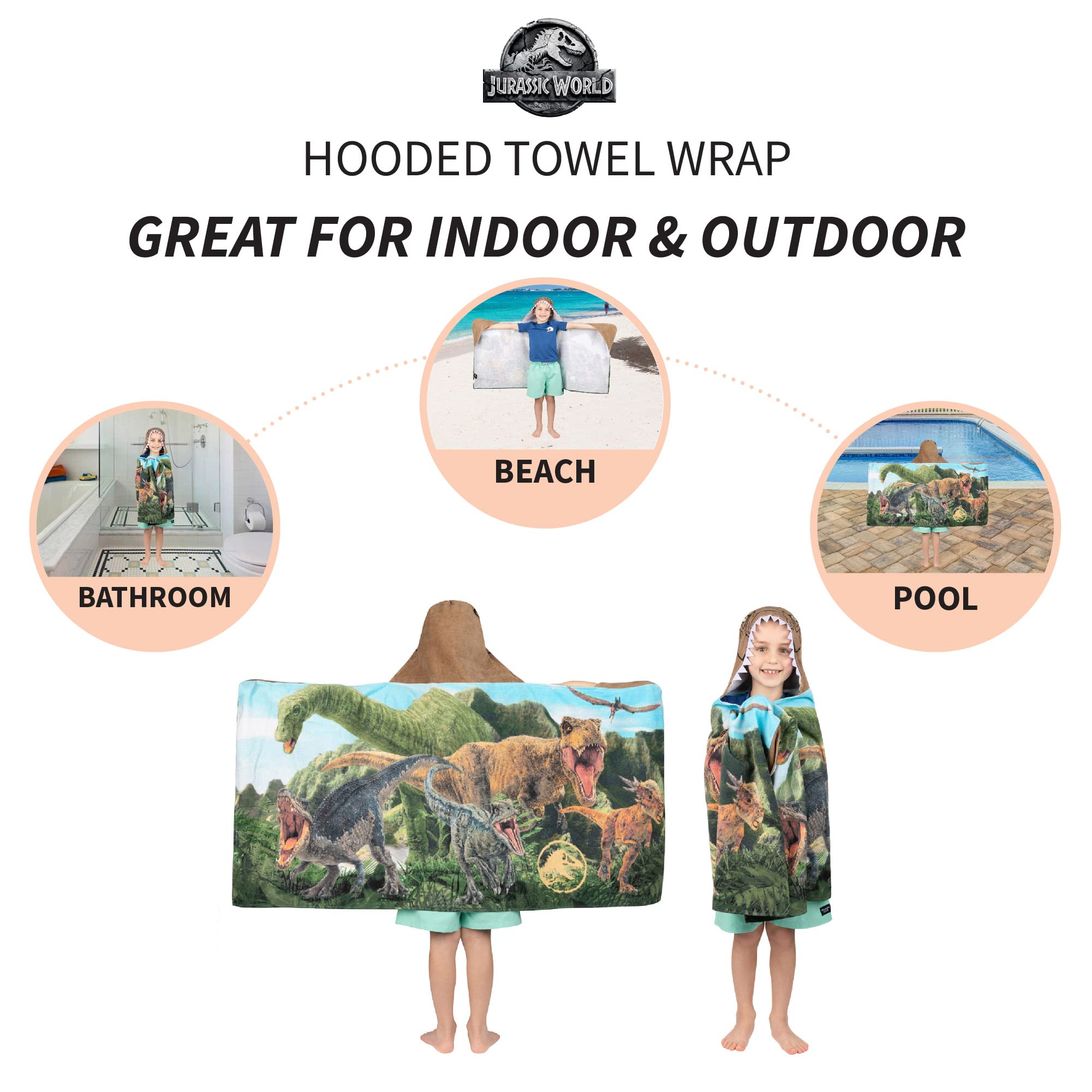 Foto 8 pulgar | Toalla Con Capucha Jurassic World Dominion Franco Kids - Venta Internacional.