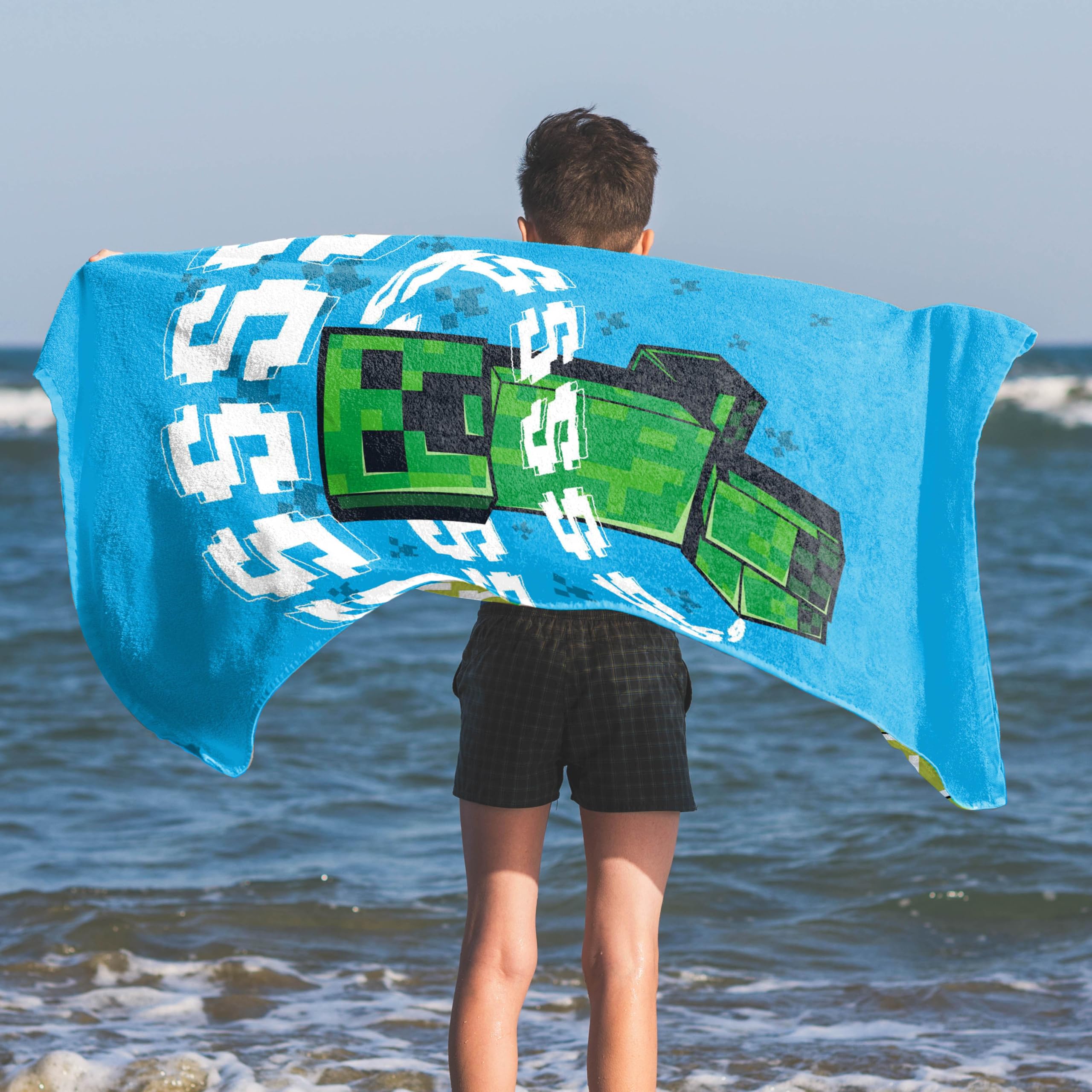Foto 3 pulgar | Toalla De Playa Jay Franco Minecraft Creeper Kids 100% Algodón - Venta Internacional.
