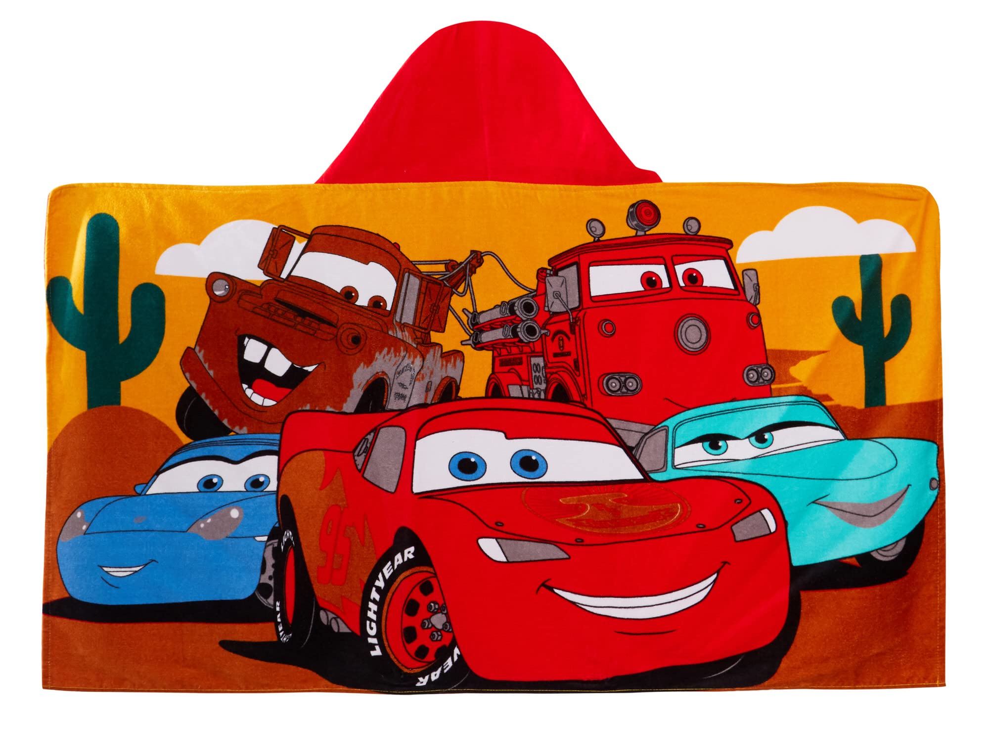 Foto 4 pulgar | Toalla Con Capucha Disney Cars Lightning Mcqueen 100% Algodón Para Niños - Venta Internacional.