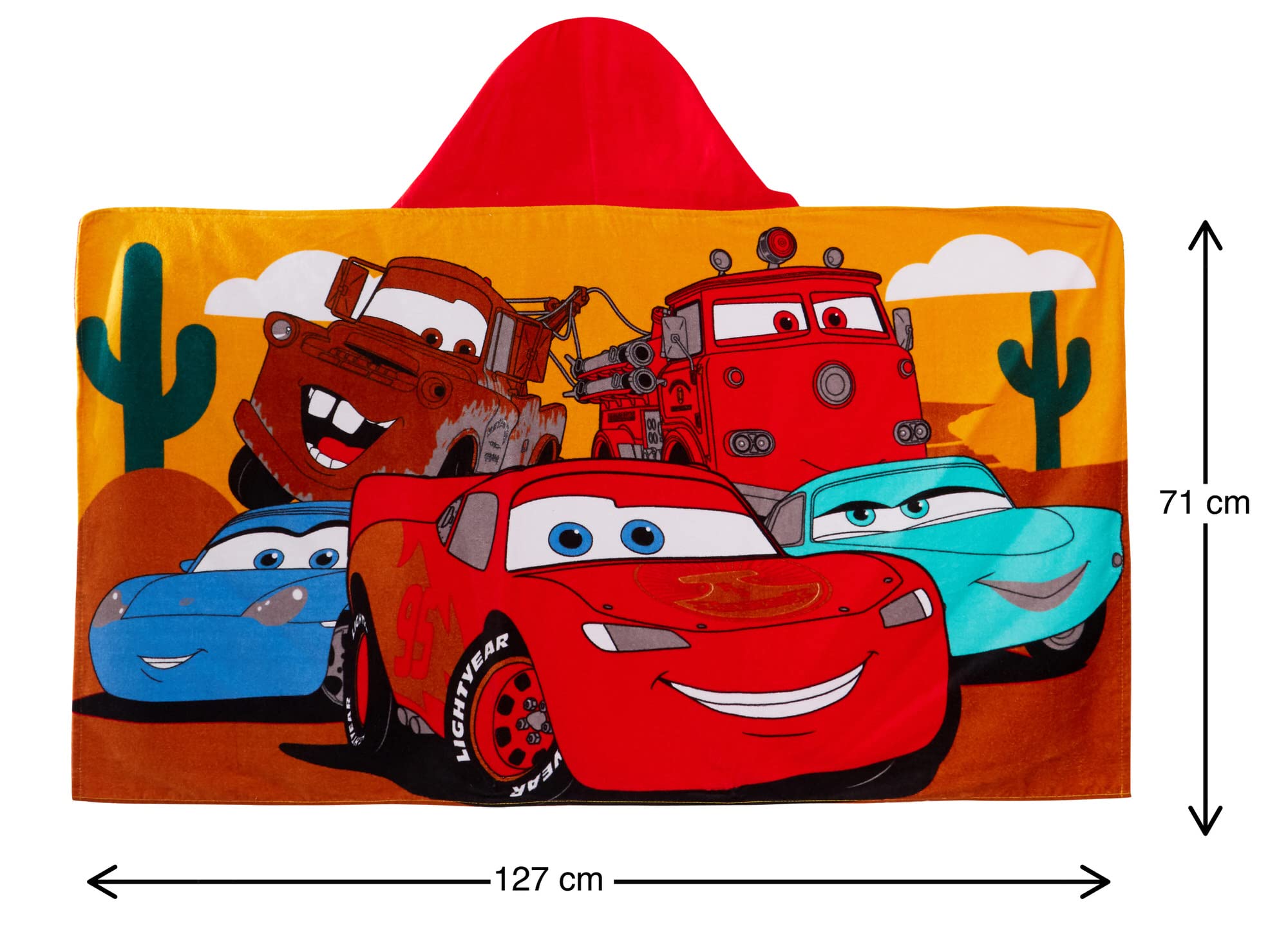 Foto 5 pulgar | Toalla Con Capucha Disney Cars Lightning Mcqueen 100% Algodón Para Niños - Venta Internacional.