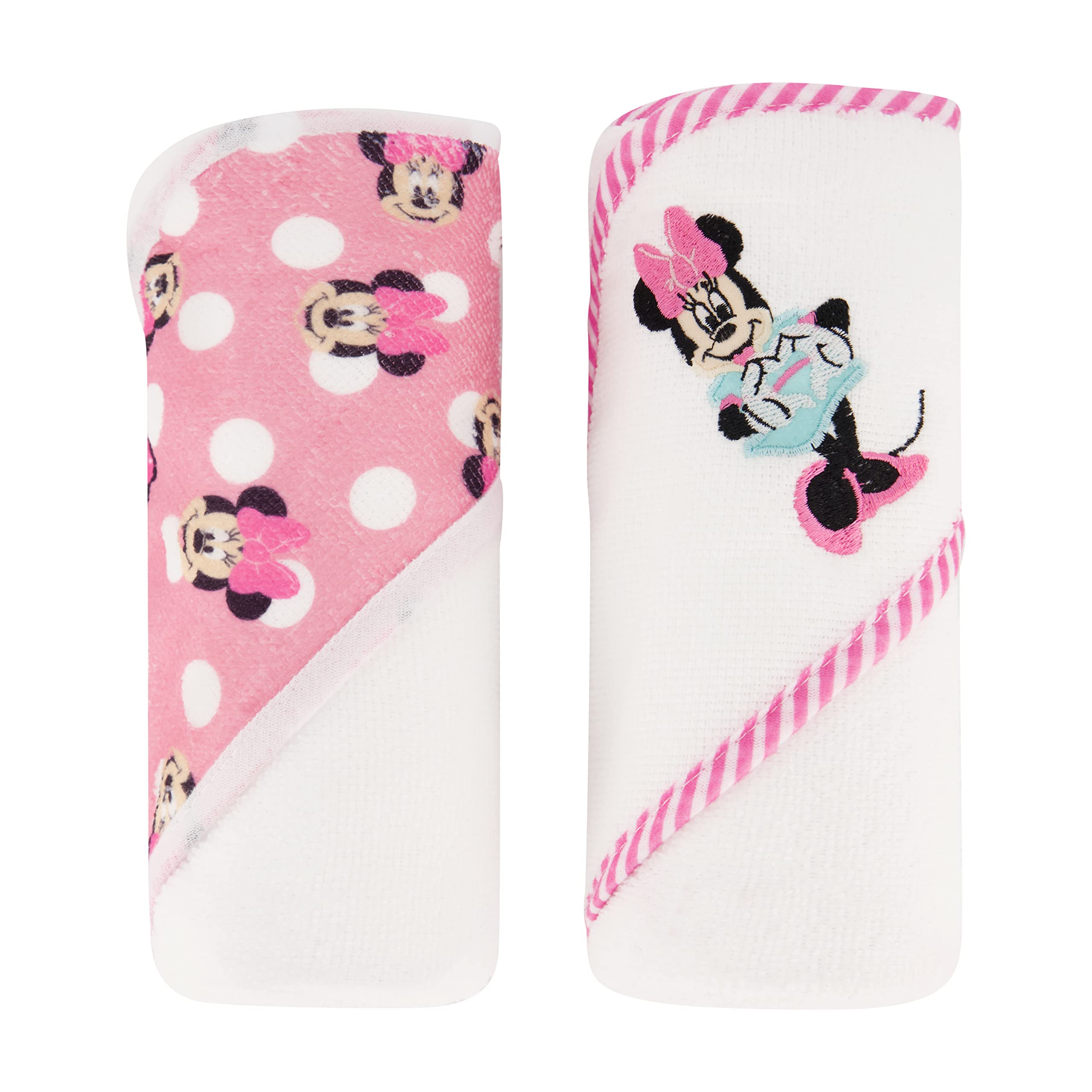 Toallas Con Capucha Disney Cudlie Baby Girl Minnie Mouse, Paquete De 2 - Venta Internacional.