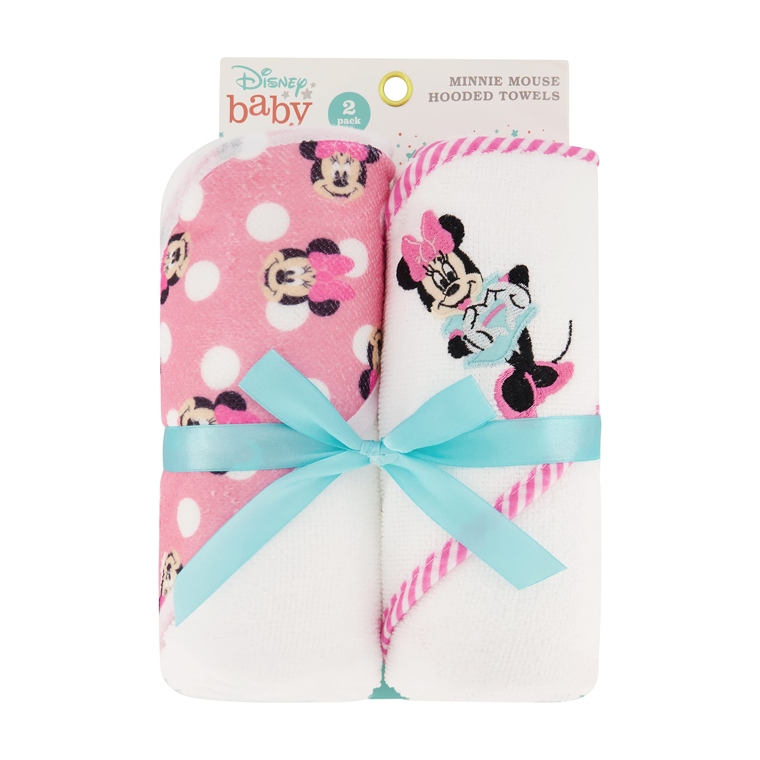 Foto 7 pulgar | Toallas Con Capucha Disney Cudlie Baby Girl Minnie Mouse, Paquete De 2 - Venta Internacional.