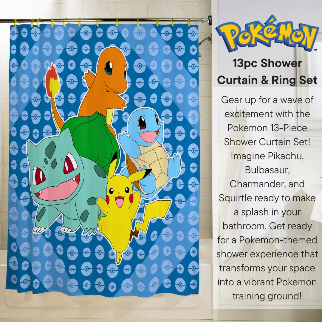 Foto 3 pulgar | Juego De Cortinas De Baño Franco Pokemon Anime, 13 Piezas, Oficial - Venta Internacional.