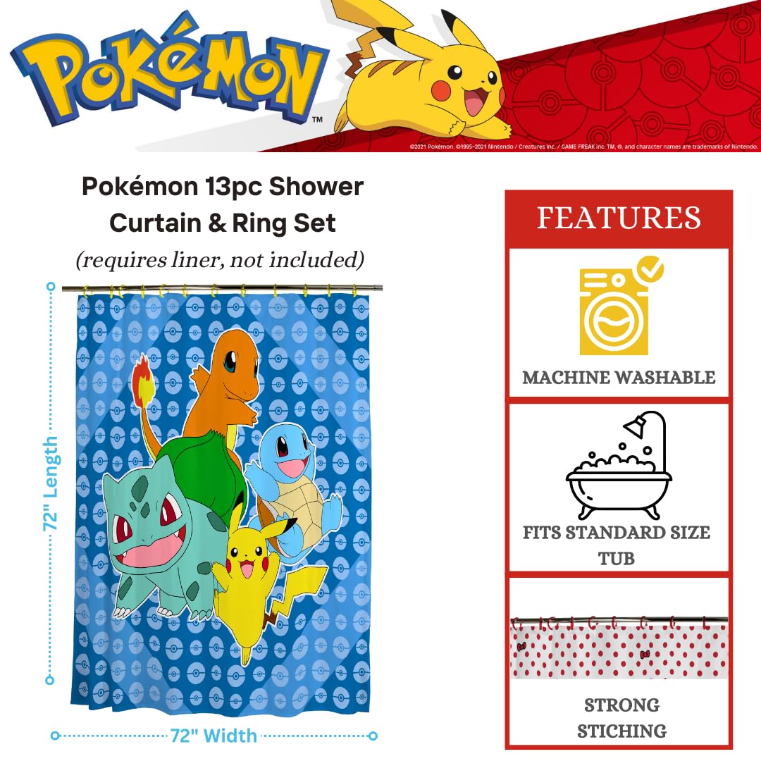 Foto 4 pulgar | Juego De Cortinas De Baño Franco Pokemon Anime, 13 Piezas, Oficial - Venta Internacional.