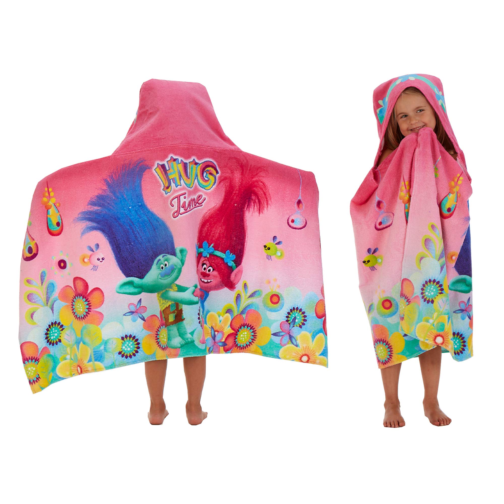 Toalla Con Capucha Franco Trolls Para Baño/piscina/playa, 60 X 120 Cm - Venta Internacional.