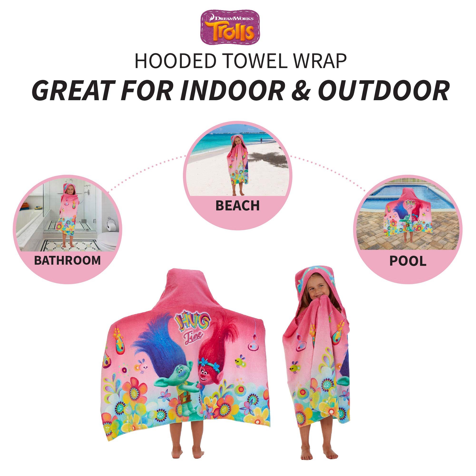 Foto 4 pulgar | Toalla Con Capucha Franco Trolls Para Baño/piscina/playa, 60 X 120 Cm - Venta Internacional.