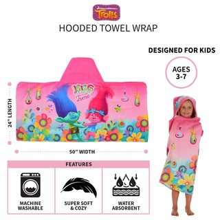 Foto 4 | Toalla Con Capucha Franco Trolls Para Baño/piscina/playa, 60 X 120 Cm - Venta Internacional.