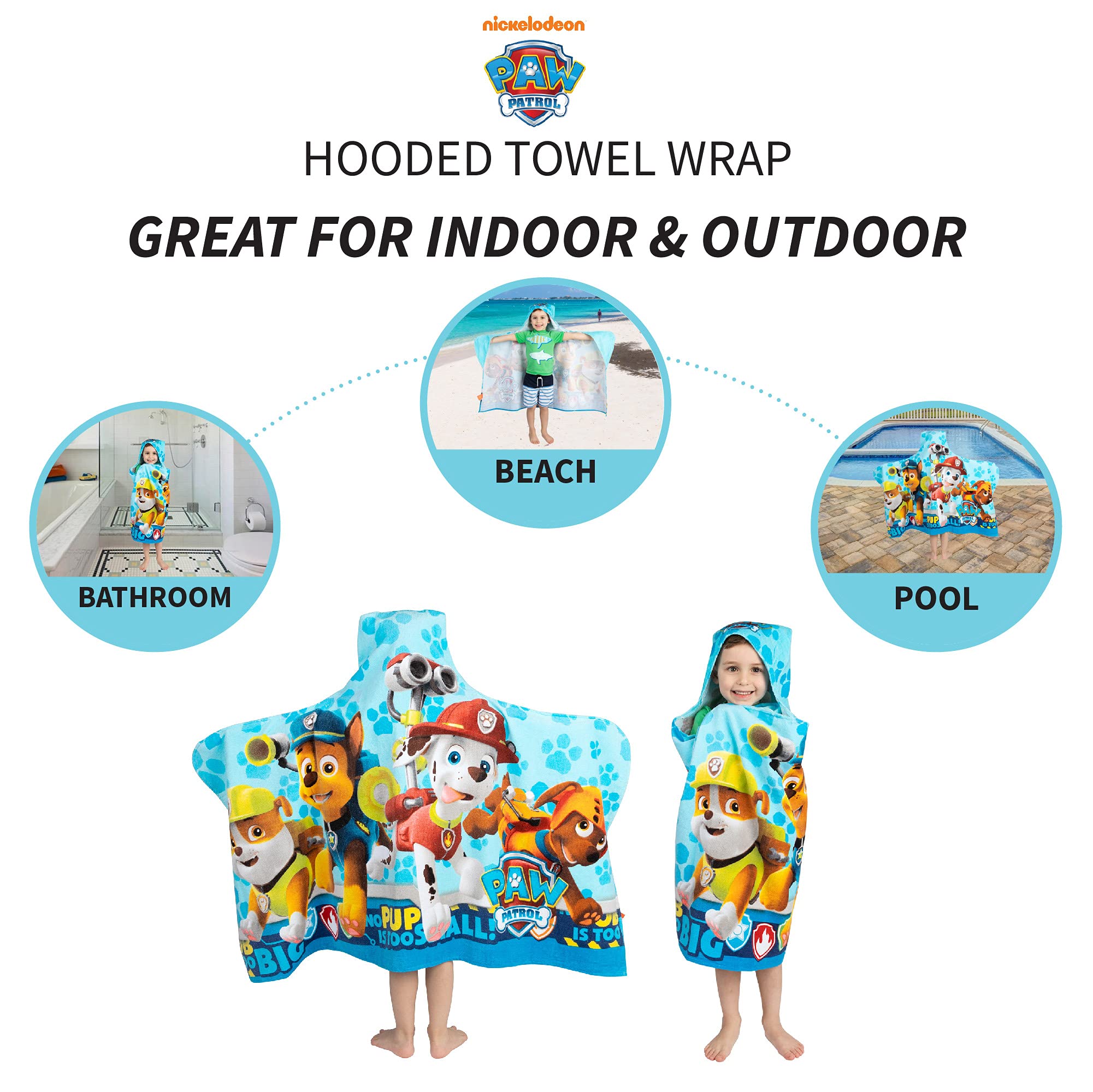 Foto 5 pulgar | Toalla Con Capucha Franco Kids Paw Patrol Blue 60 X 120 Cm - Venta Internacional.