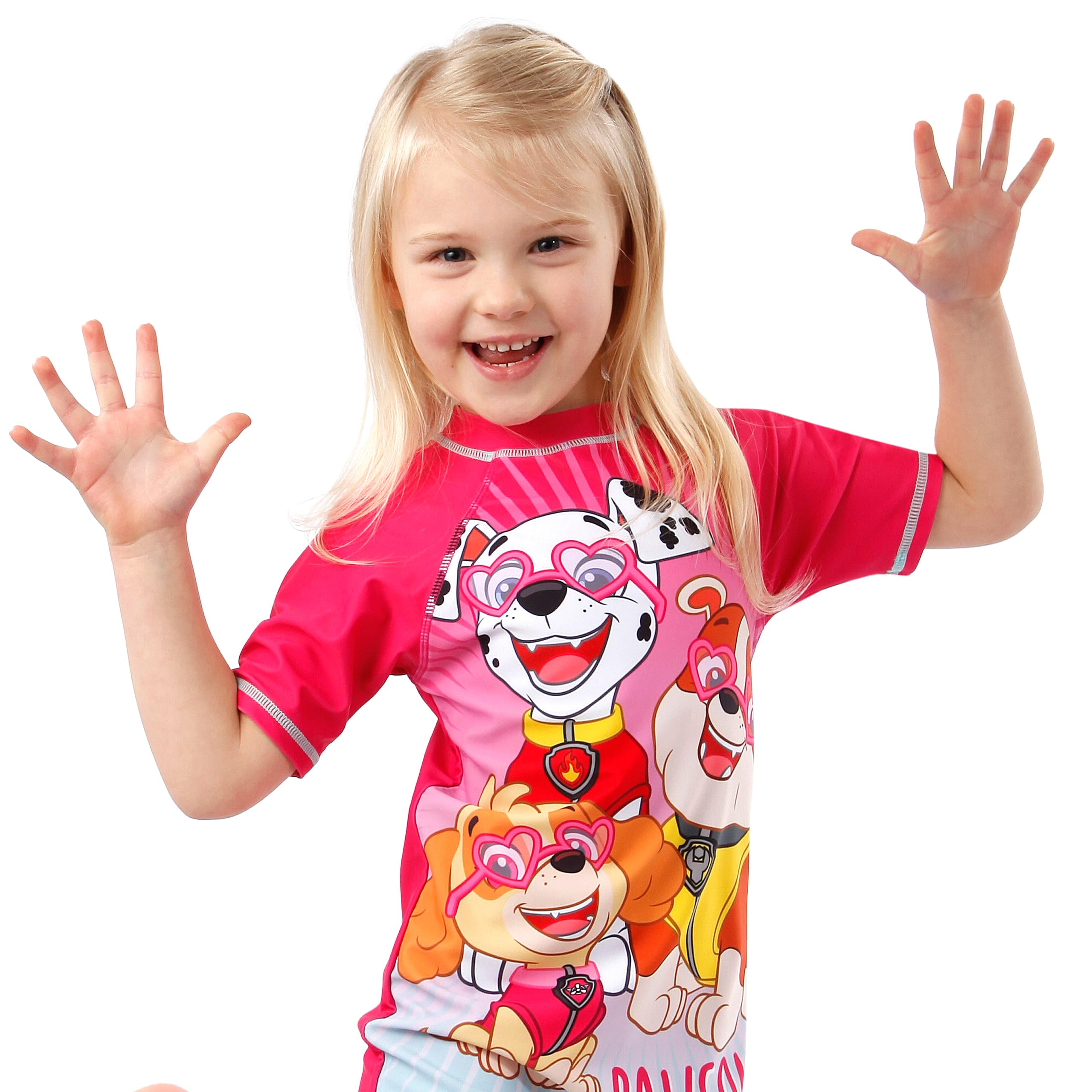 Foto 4 pulgar | Traje De Baño Paw Patrol Para Niñas De Una Sola Pieza, Protector Contra Erupciones Cutáneas, Rosa, 6 Años -