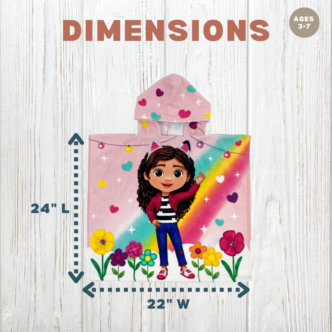 Foto 4 pulgar | Poncho De Toalla Con Capucha Franco Dreamworks Gabby's Dollhouse Kids - Venta Internacional.