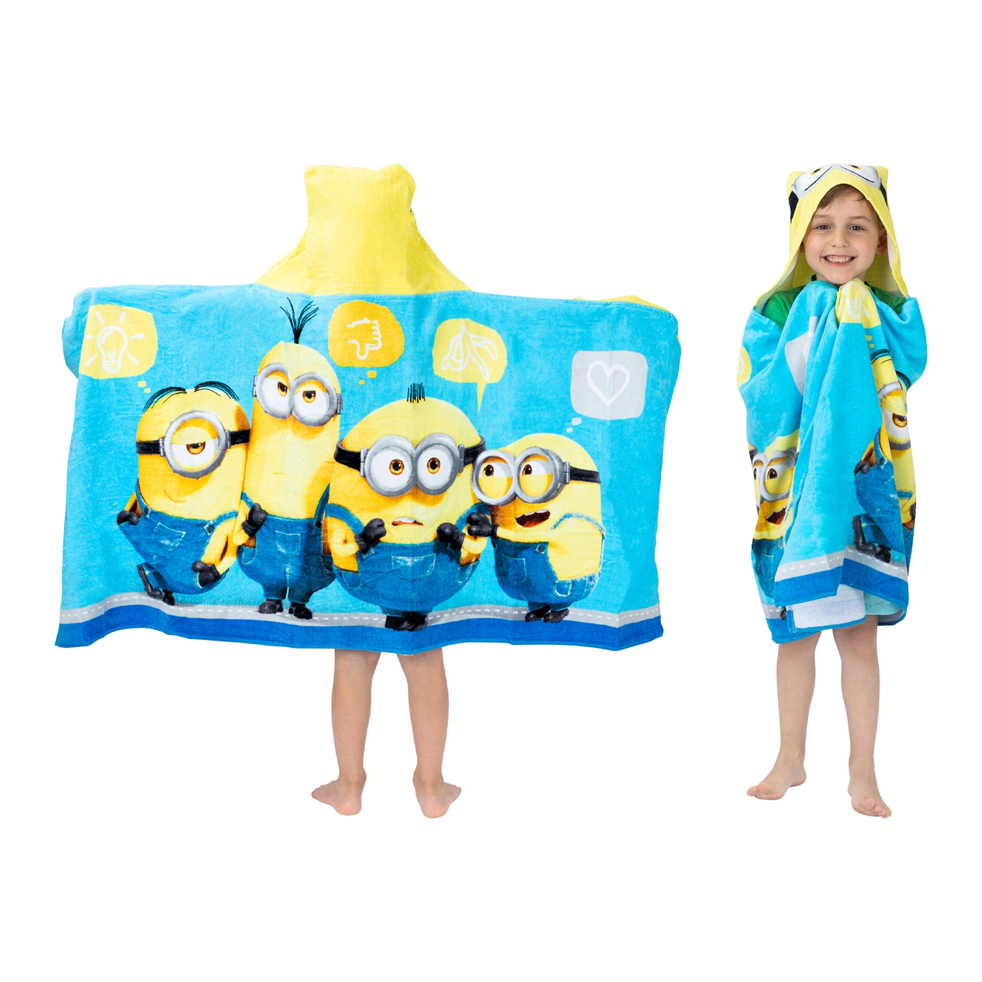 Toalla Con Capucha Despicable Me Minions Franco Kids 60 X 120 Cm - Venta Internacional.