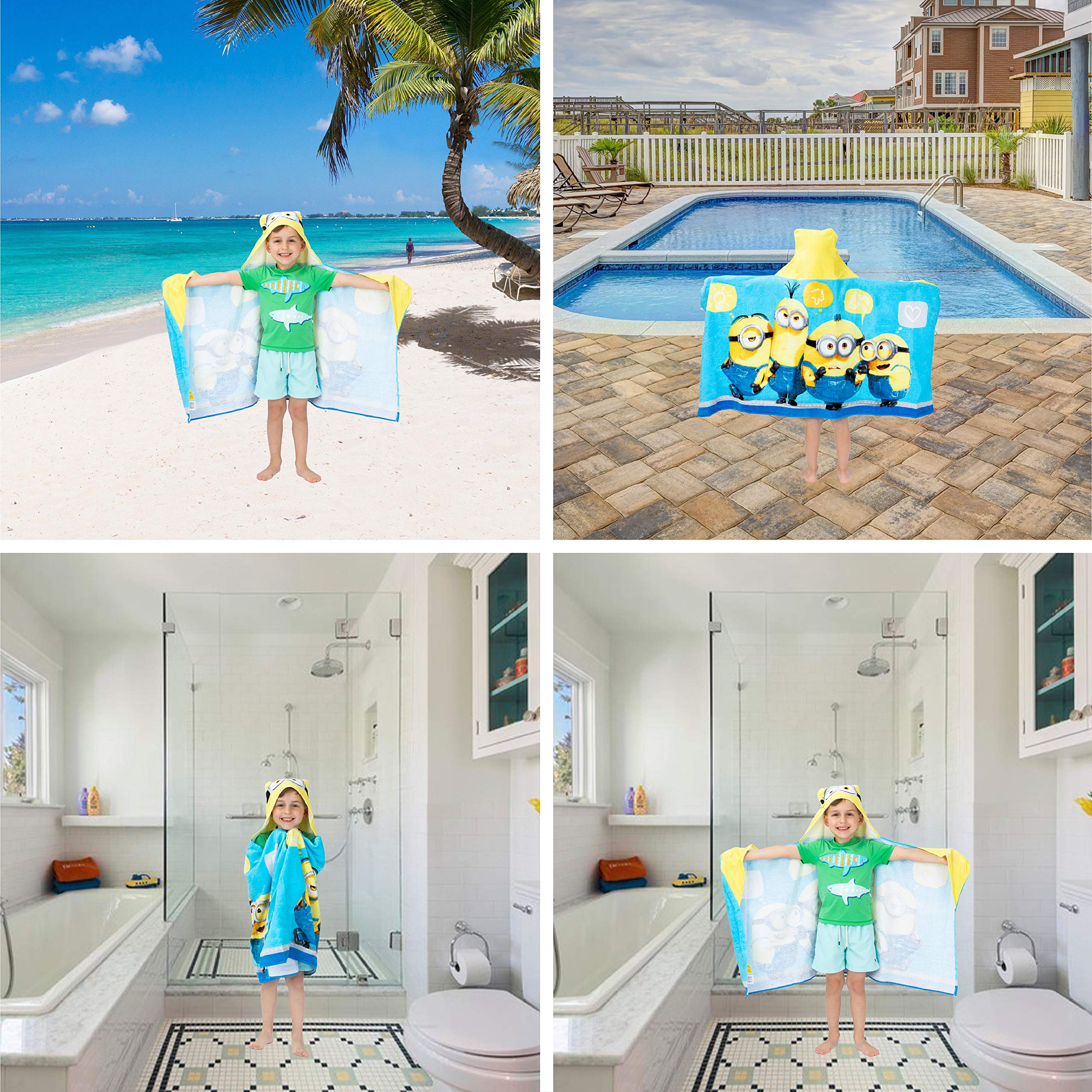 Foto 6 | Toalla Con Capucha Despicable Me Minions Franco Kids 60 X 120 Cm - Venta Internacional.