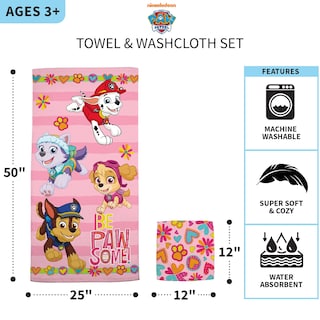 Foto 3 | Juego De Toallas Franco Paw Patrol Para Niñas, Bañera/piscina/playa - Venta Internacional.